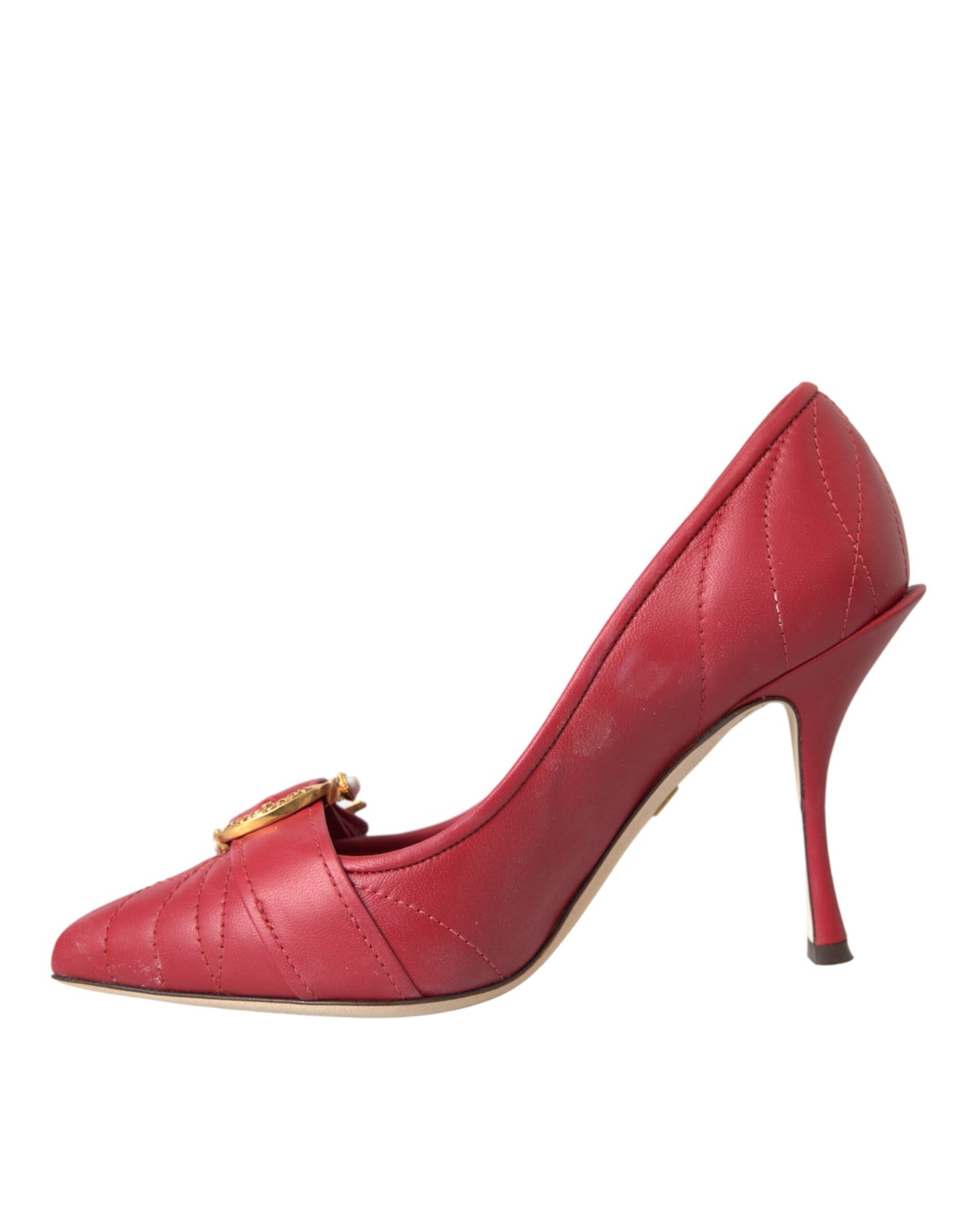 Dolce & Gabbana Red Devotion Leather Heels Pumps Shoes EU36 / US5.5