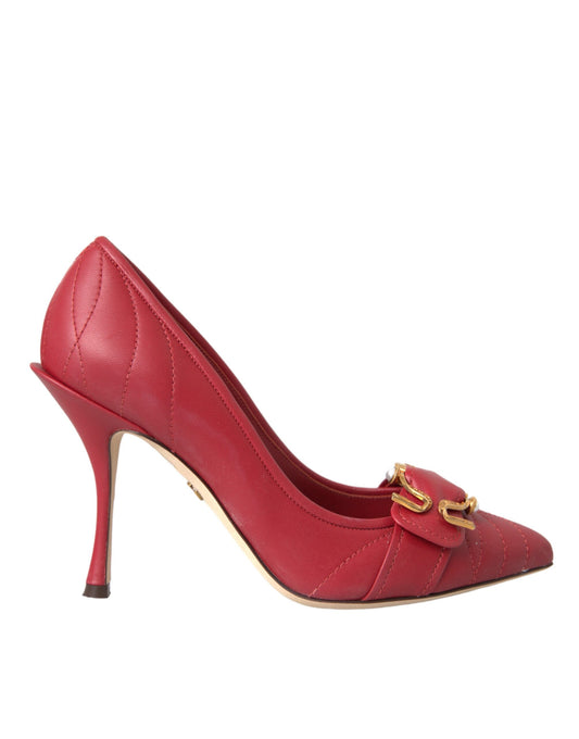 Dolce & Gabbana Red Devotion Leather Heels Pumps Shoes EU36 / US5.5