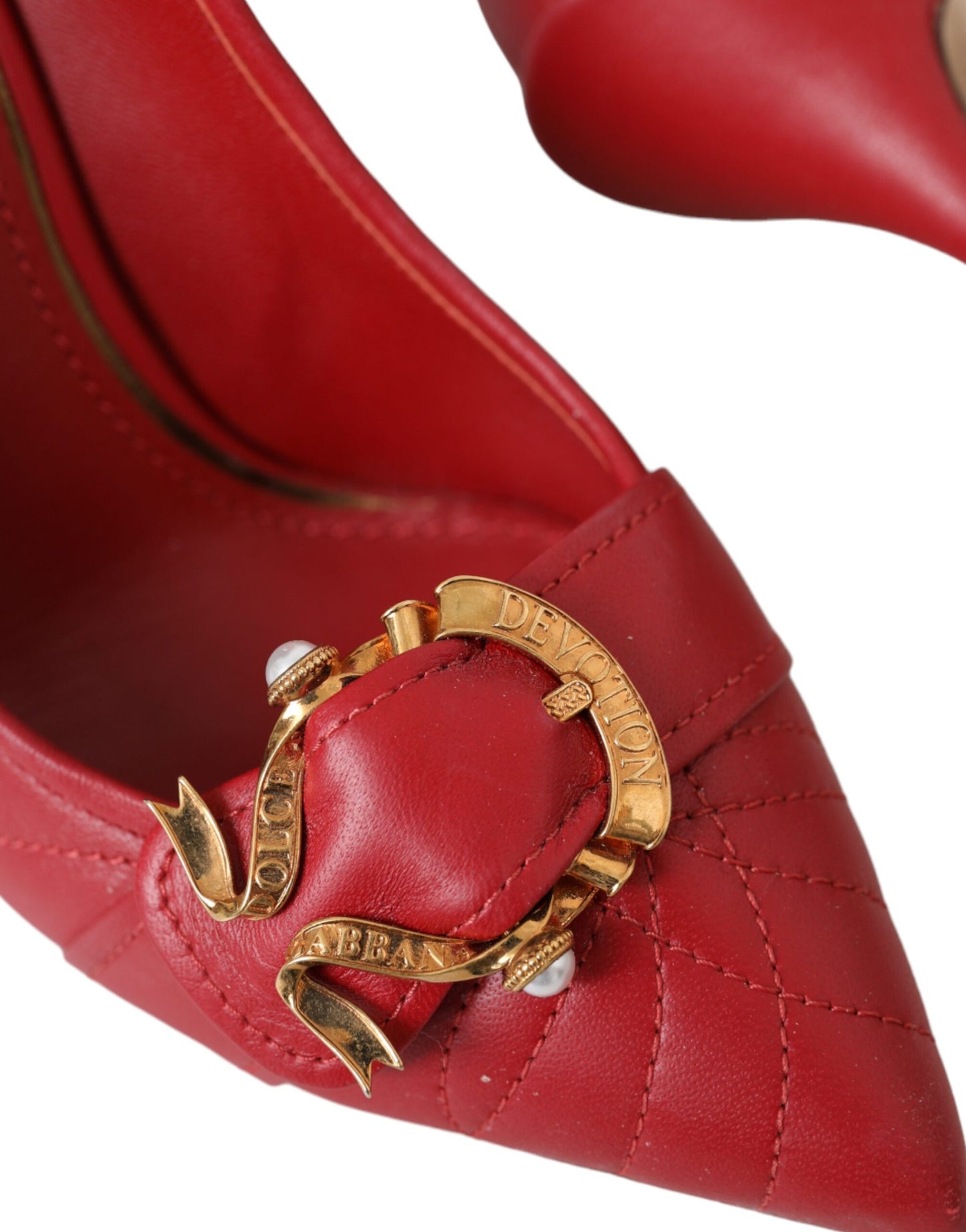 Dolce & Gabbana Red Devotion Leather Heels Pumps Shoes EU36 / US5.5