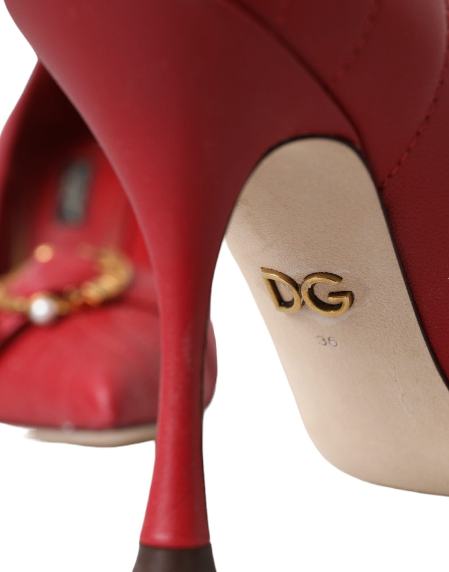 Dolce & Gabbana Red Devotion Leather Heels Pumps Shoes EU36 / US5.5