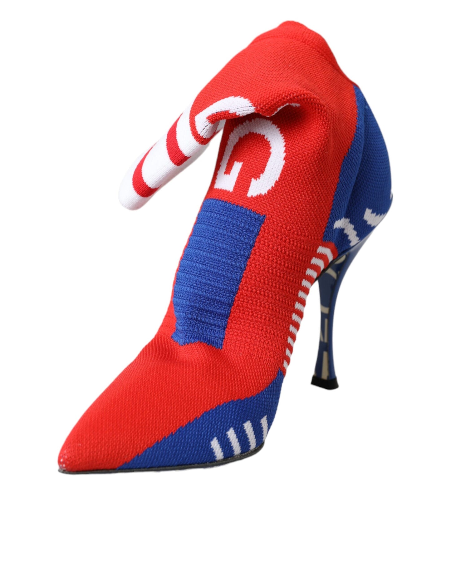 Dolce & Gabbana Red Blue Stretch Sock Style Ankle Boots Logo Shoes EU35 / US4.5