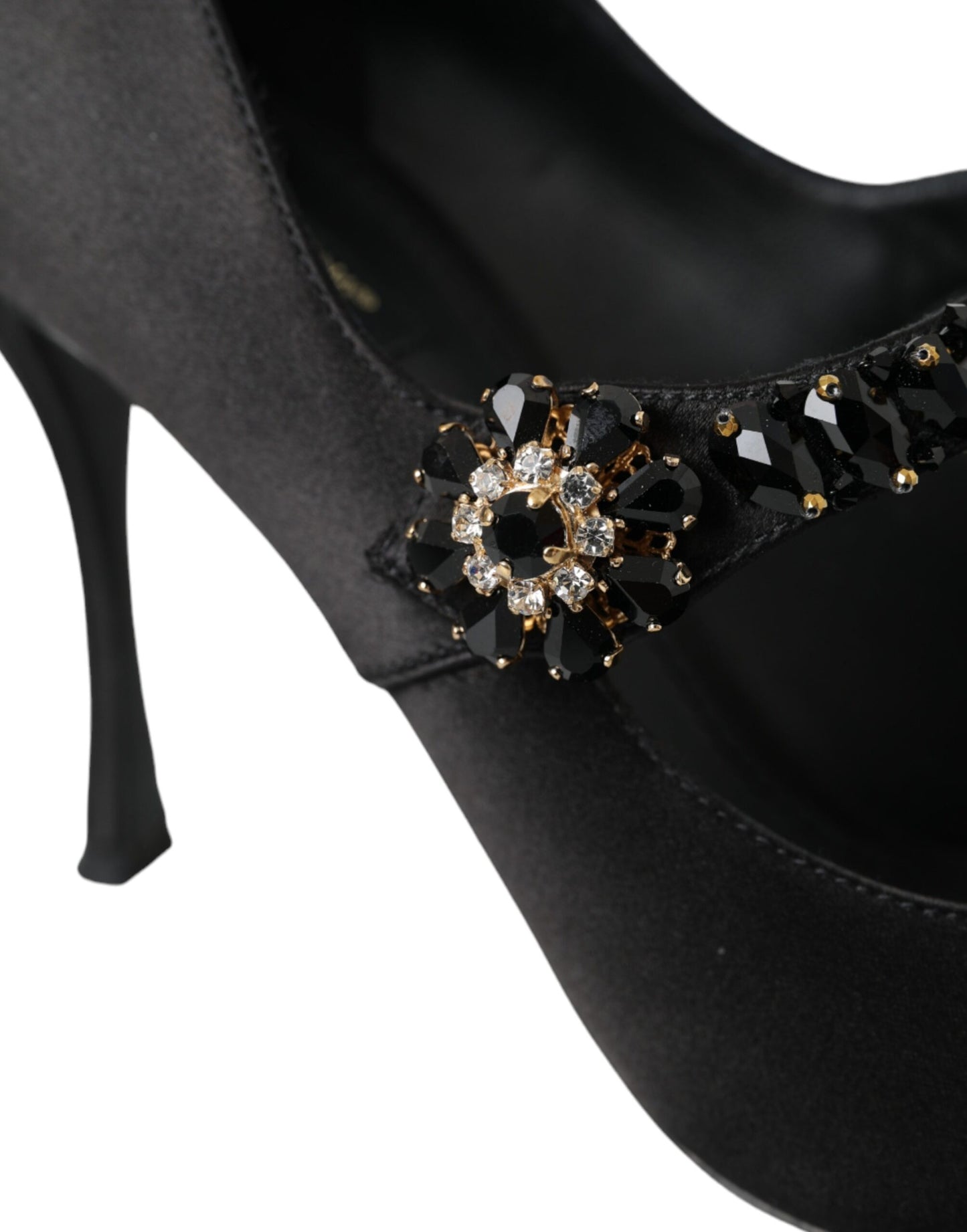 Dolce & Gabbana Black Mary Jane Crystal Heels Pumps Shoes EU40 / US9.5