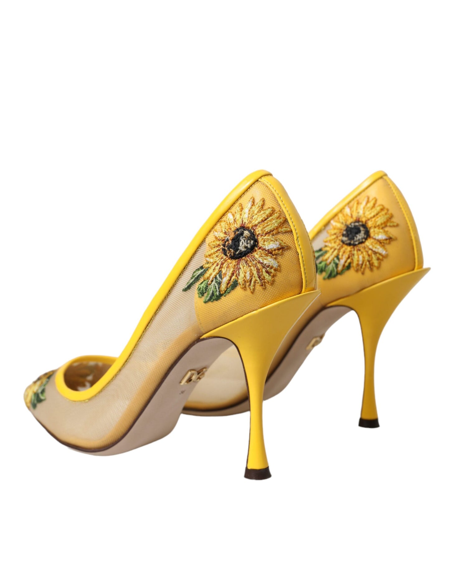 Dolce & Gabbana Yellow Sunflower Mesh Heels Pumps Shoes EU36 / US5.5