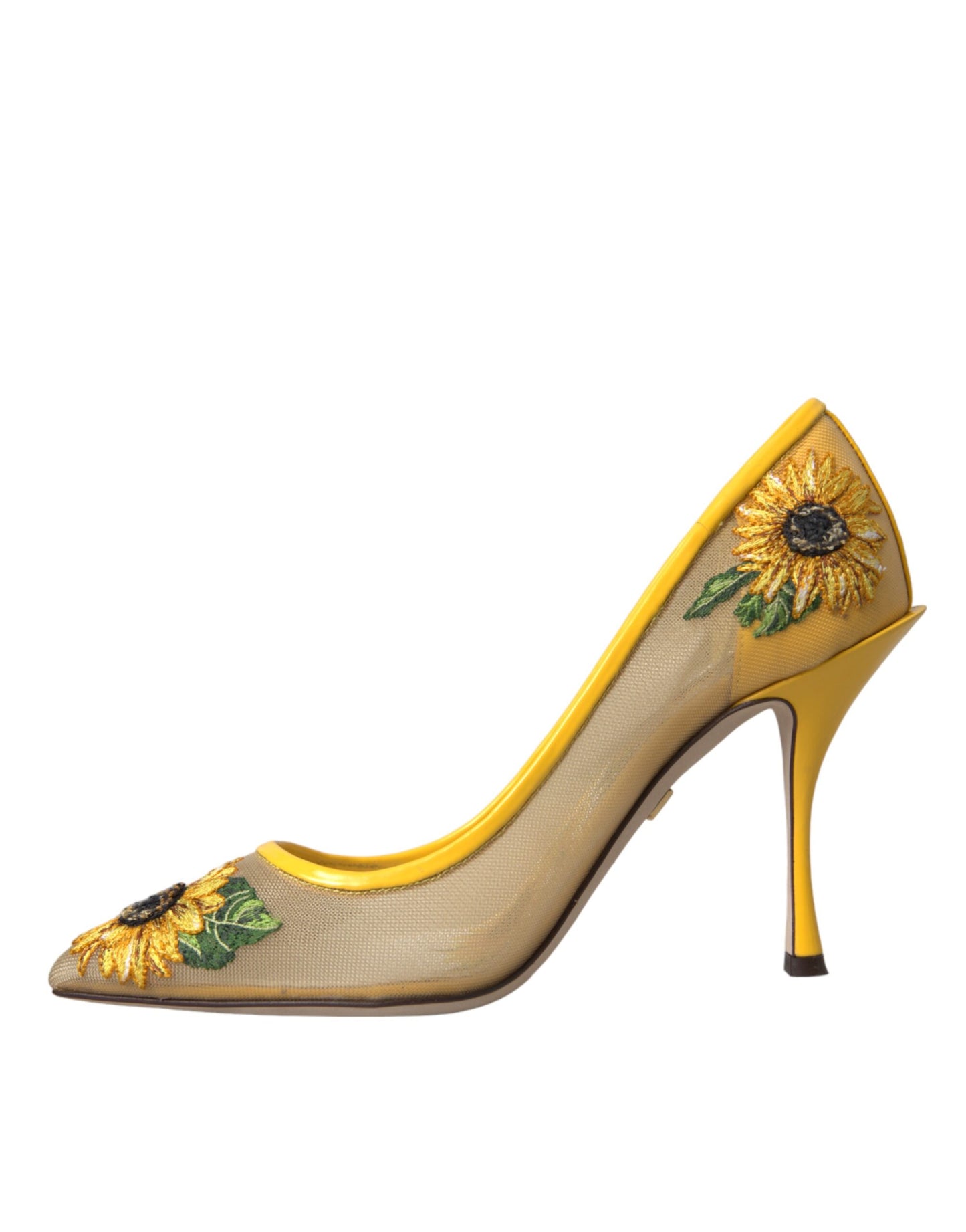 Dolce & Gabbana Yellow Sunflower Mesh Heels Pumps Shoes EU36 / US5.5