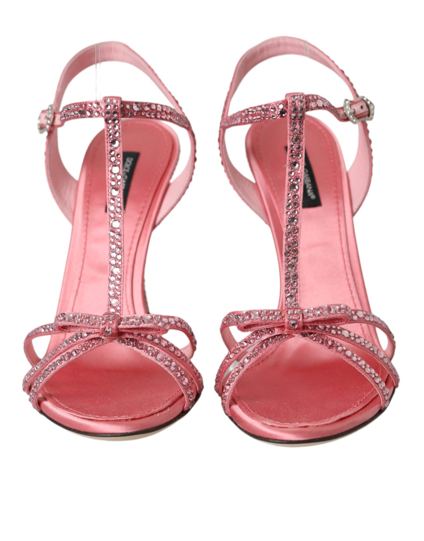 Dolce & Gabbana Pink Strass Ankle Strap Heels Sandals Shoes EU39 / US8.5