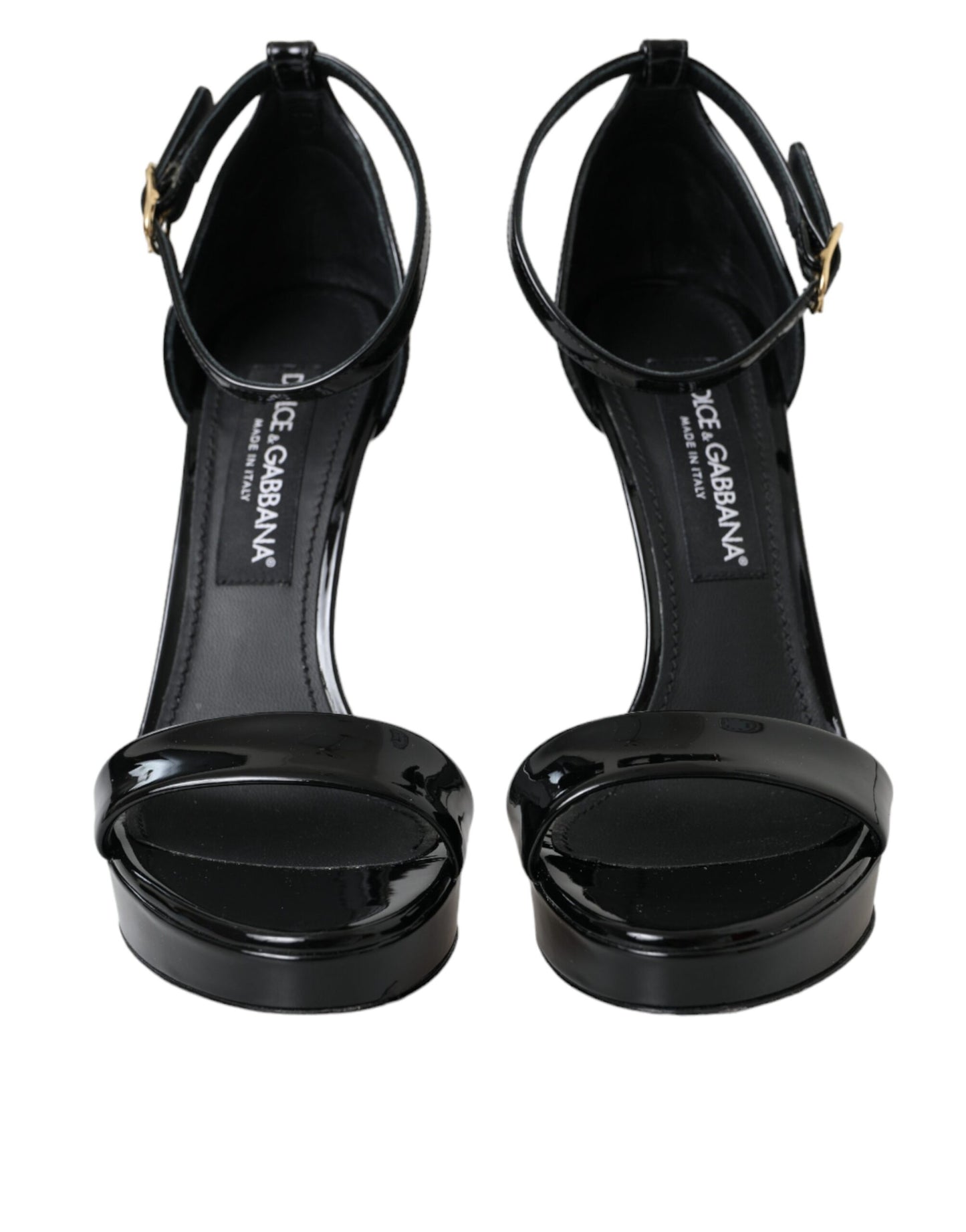 Dolce & Gabbana Black KEIRA Leather Heels Sandals Shoes EU39 / US8.5