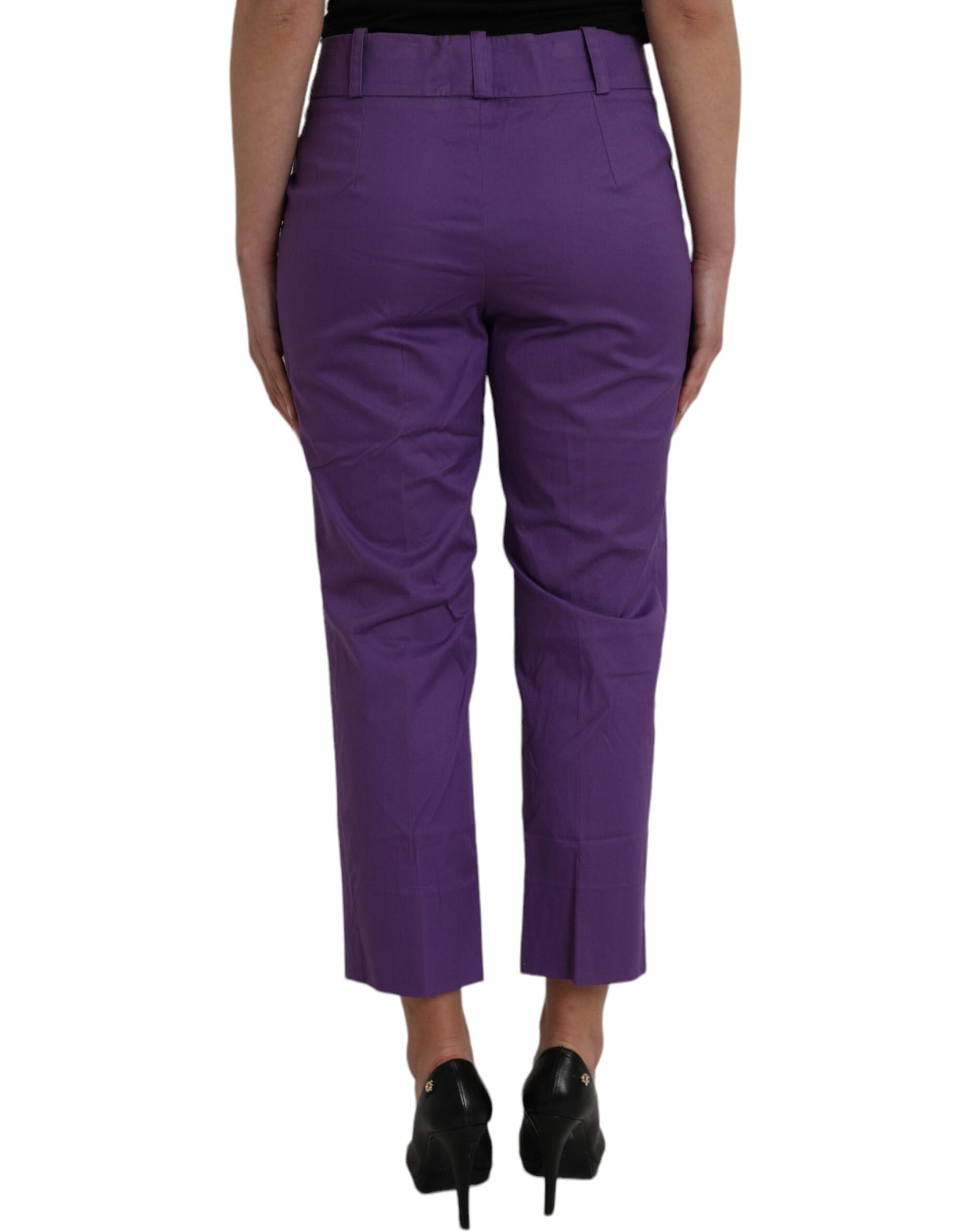 BENCIVENGA Purple Cotton MidWaist Straight Cropped Pants IT48 | XXL