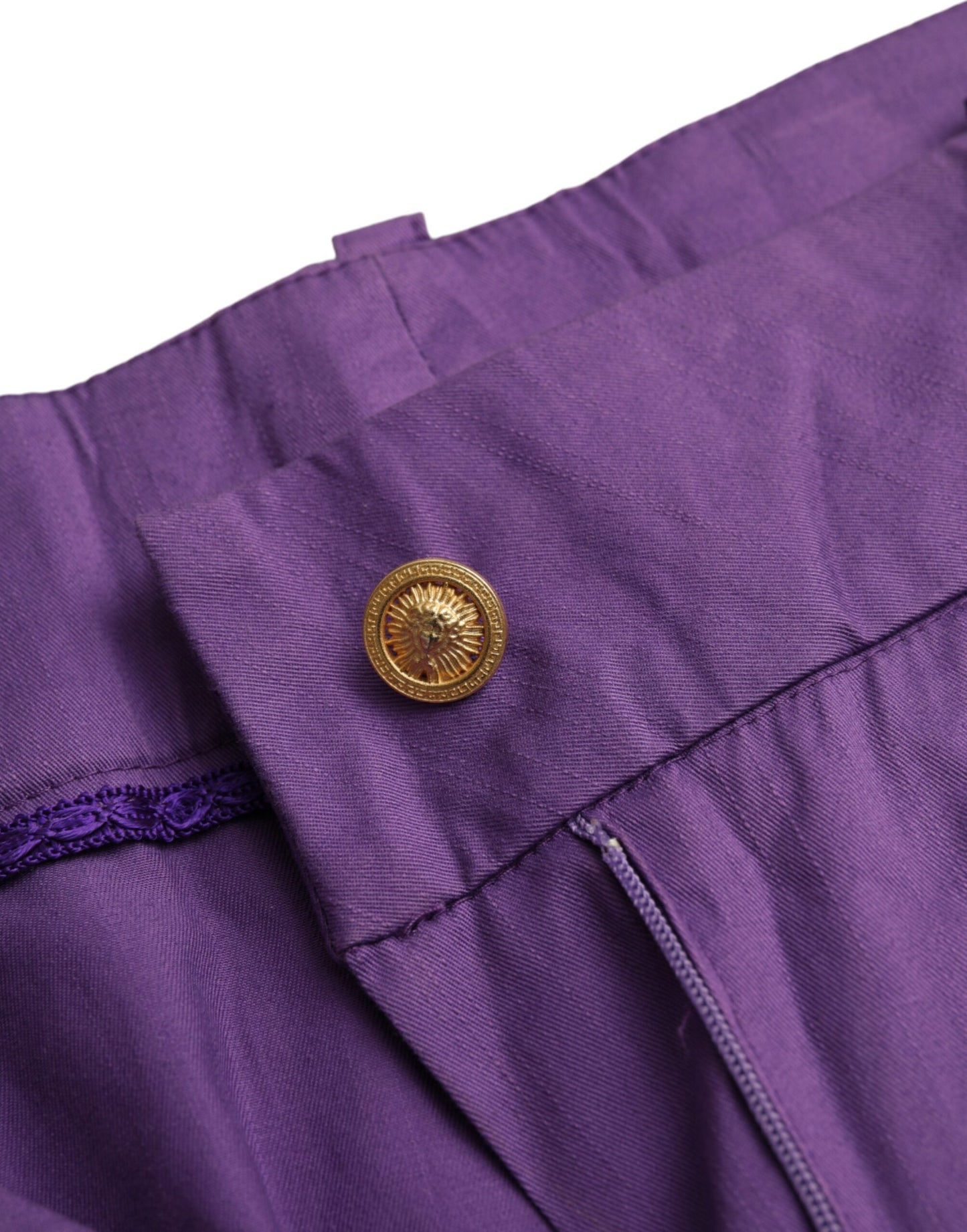 BENCIVENGA Purple Cotton MidWaist Straight Cropped Pants IT48 | XXL