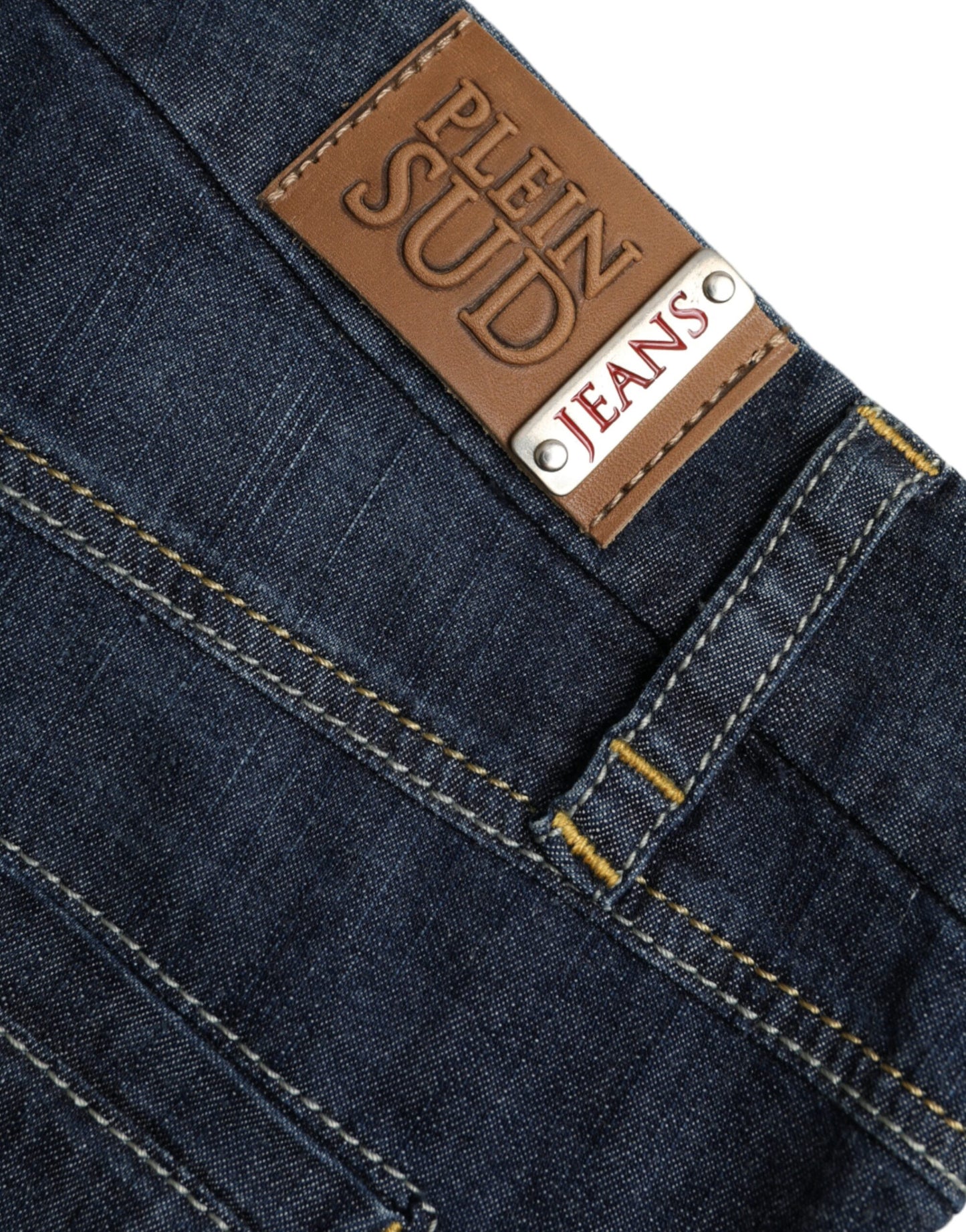 PLEIN SUD Dark Blue Cotton Bootcut Denim Jeans IT46 | XL