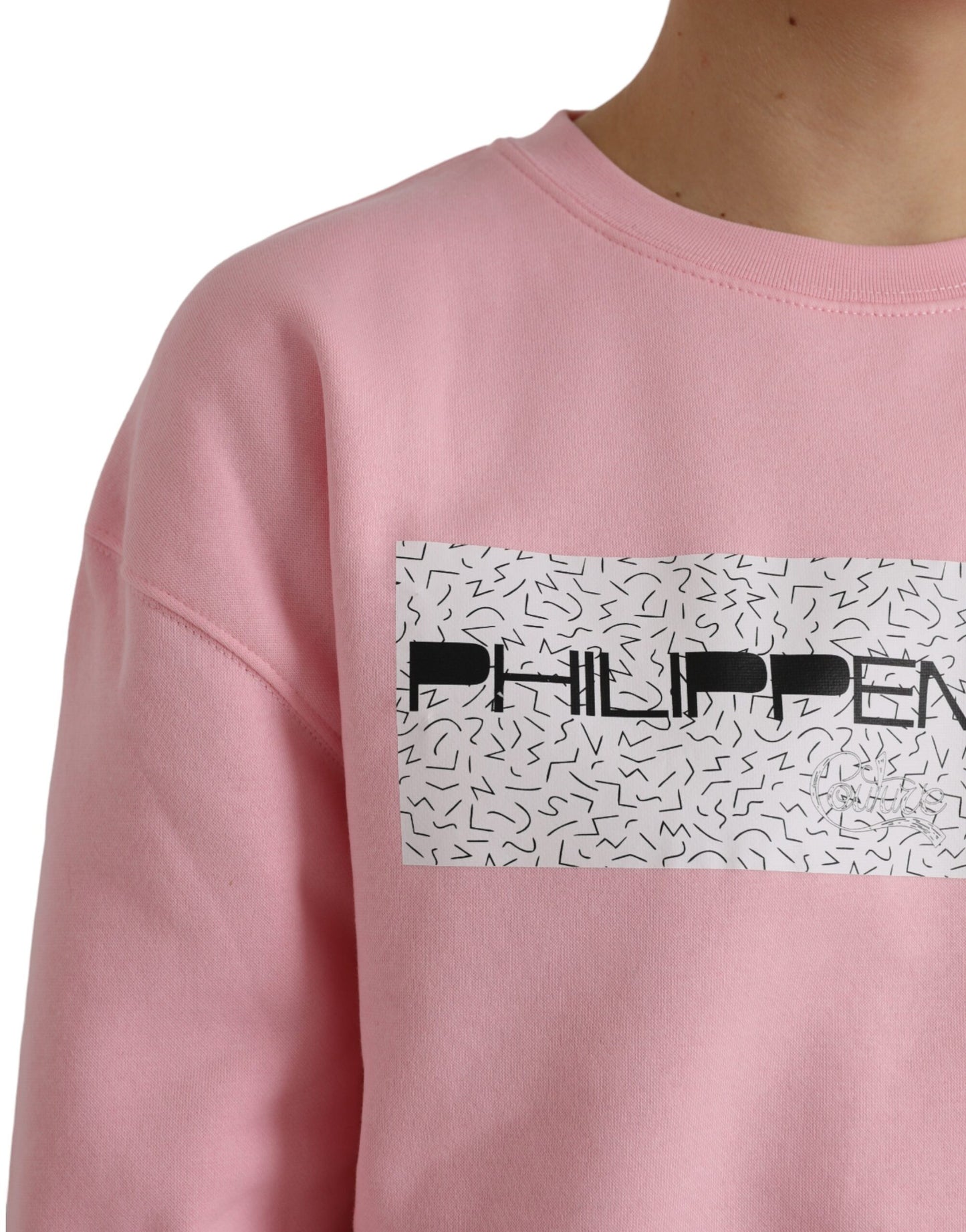 Philippe Model Pink Cotton Logo Long Sleeves Pullover Sweater