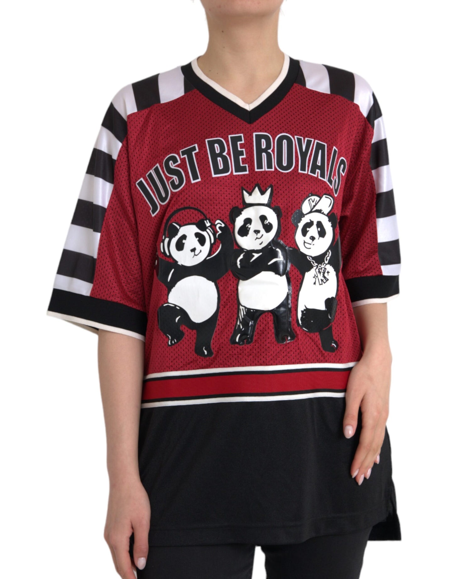 Dolce & Gabbana Multicolor Royals Panda Oversized T-shirt IT46 / S