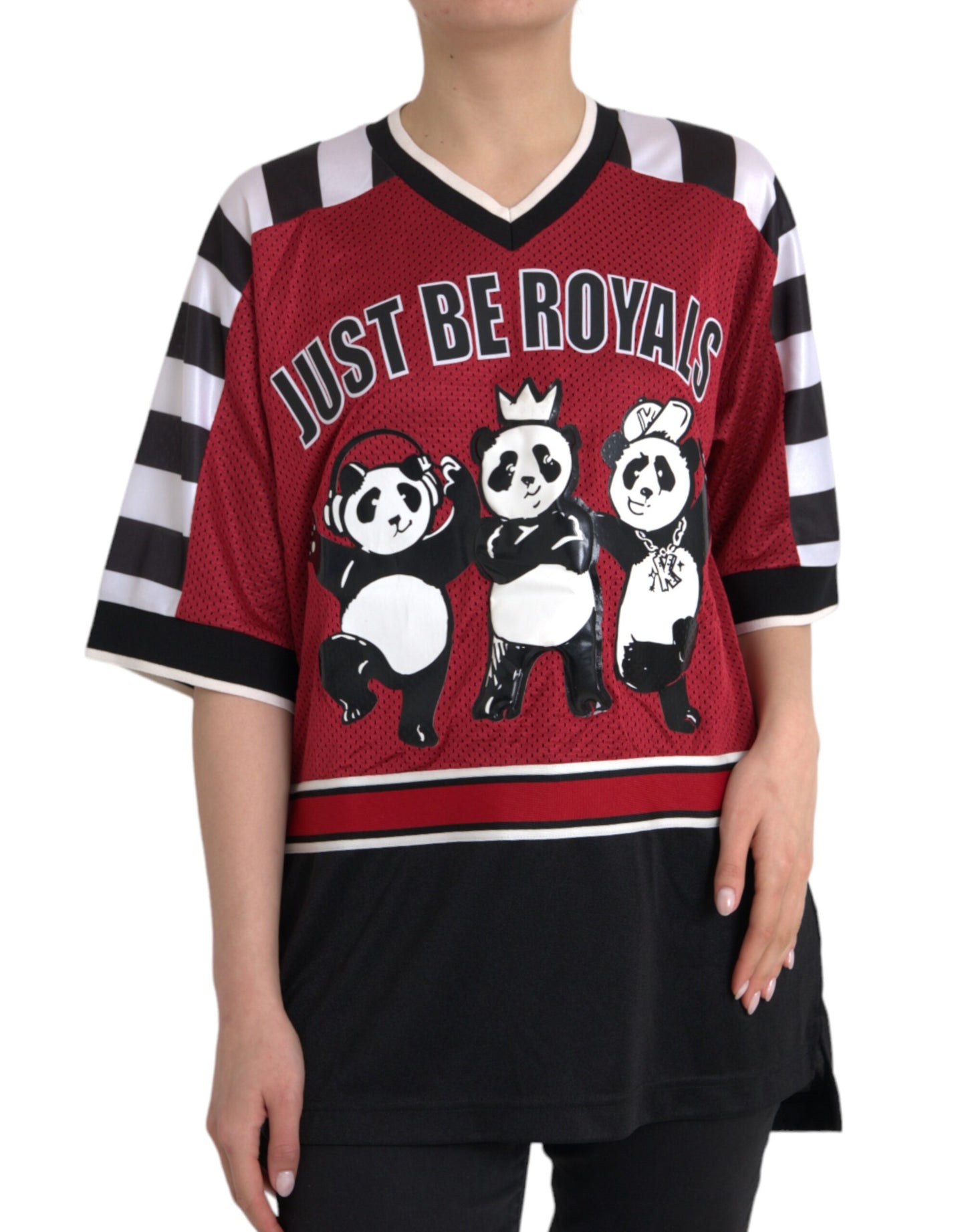 Dolce & Gabbana Multicolor Royals Panda Oversized T-shirt IT46 / S