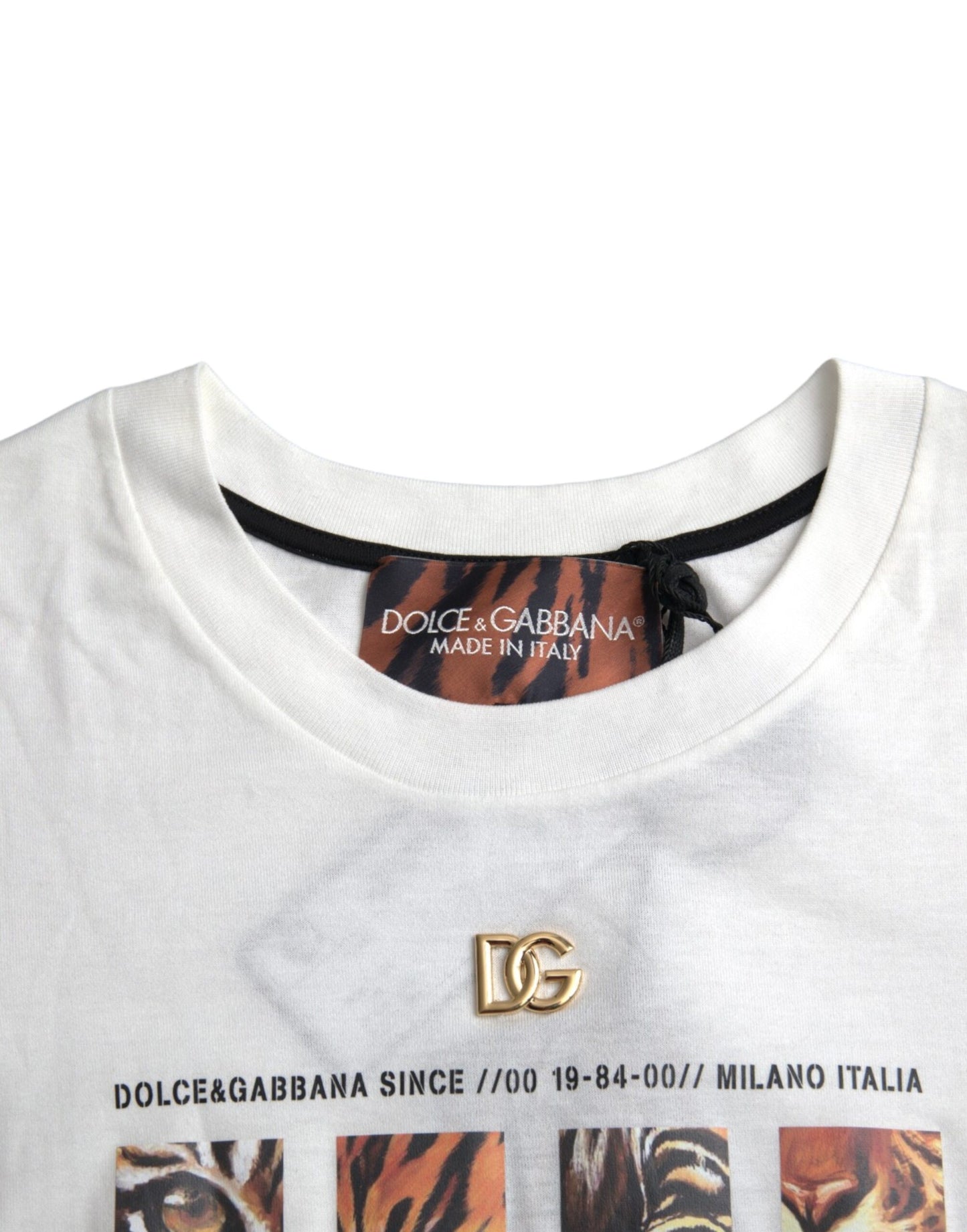 Dolce & Gabbana White Cotton Short Sleeves Crew Neck T-shirt IT36 / XS