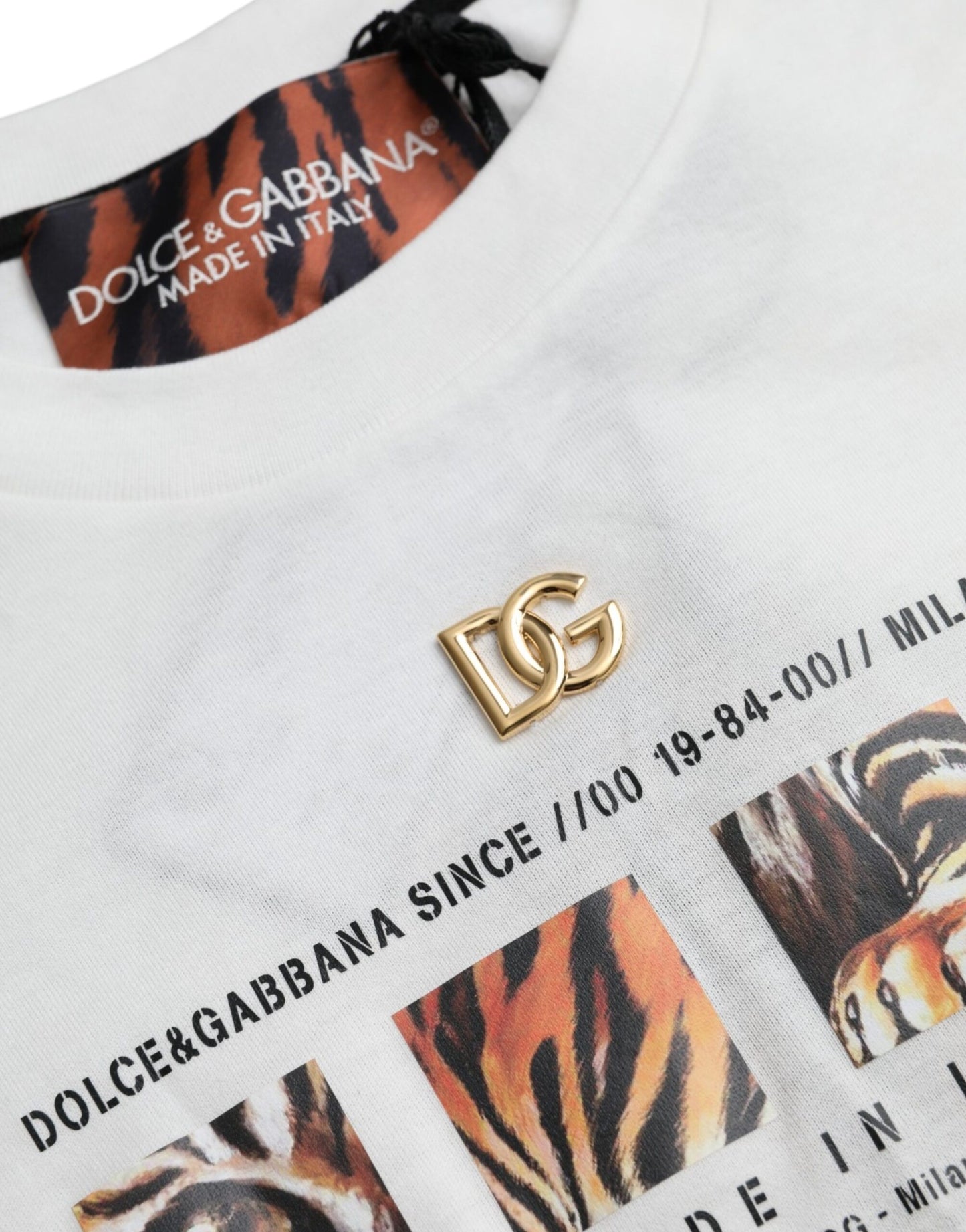 Dolce & Gabbana White Cotton Short Sleeves Crew Neck T-shirt IT36 / XS