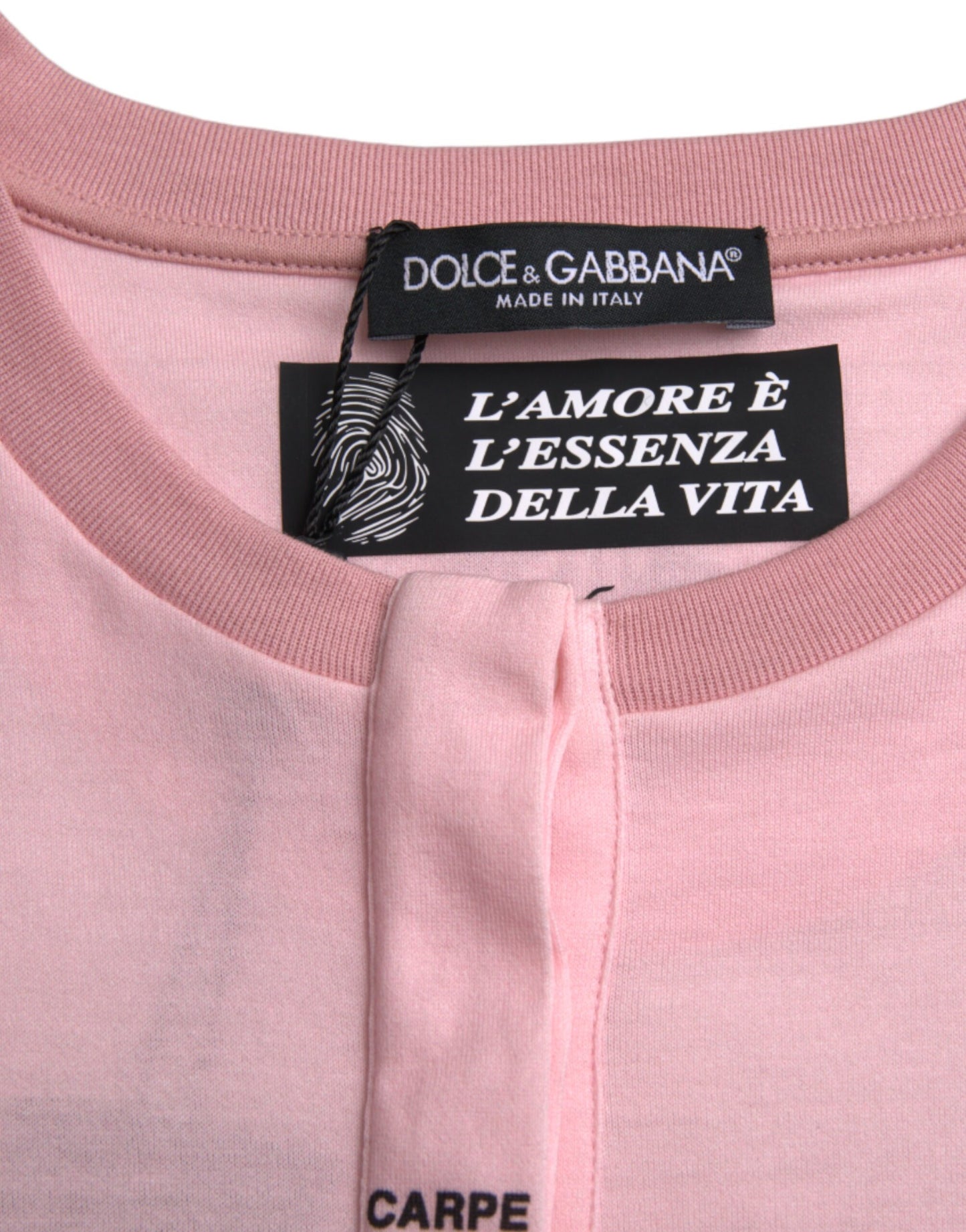 Dolce & Gabbana Pink Floral Print Cotton Short Sleeves T-shirt IT40 | S