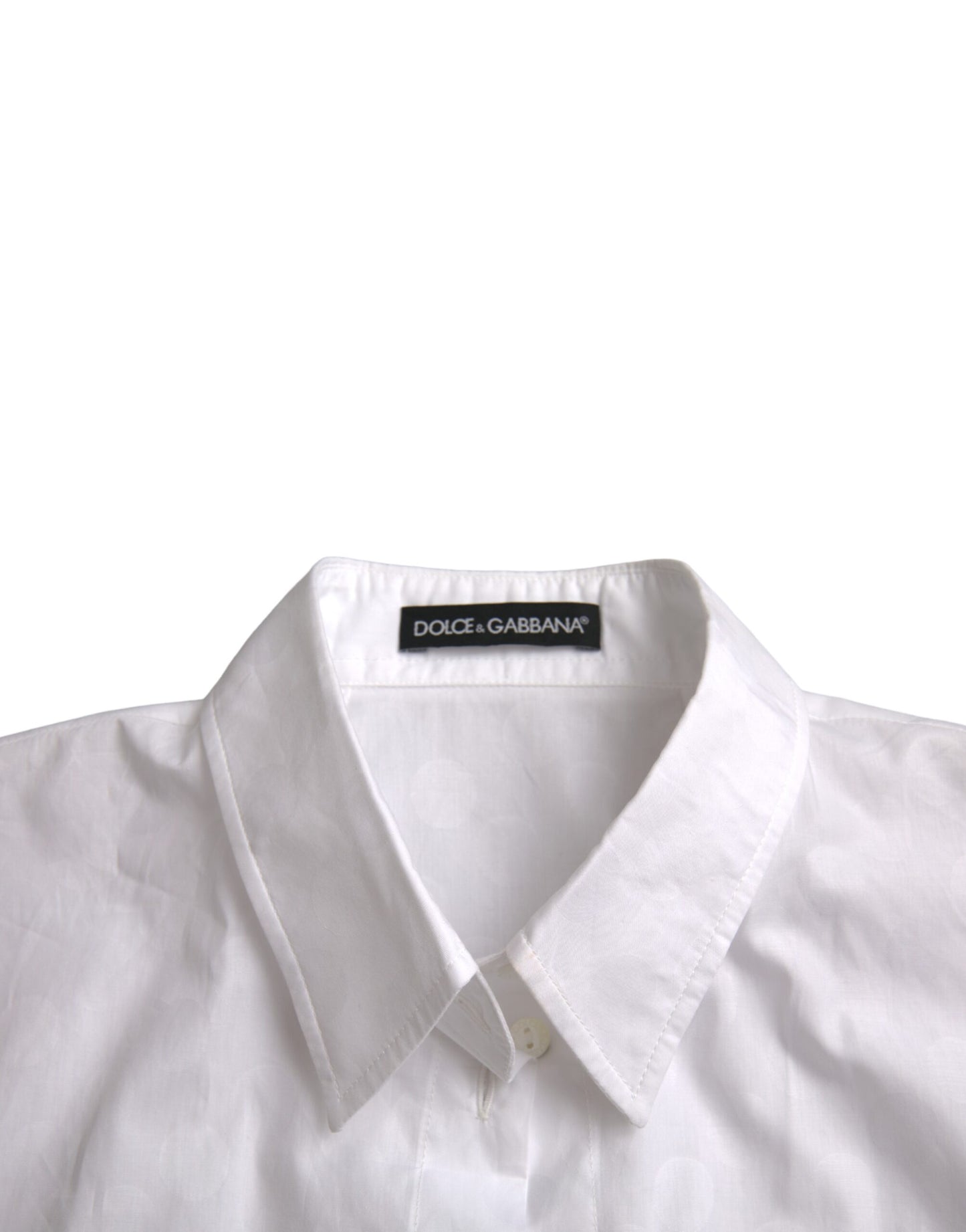 Dolce & Gabbana White Collared Short Sleeve Polo Shirt Top IT44 | L