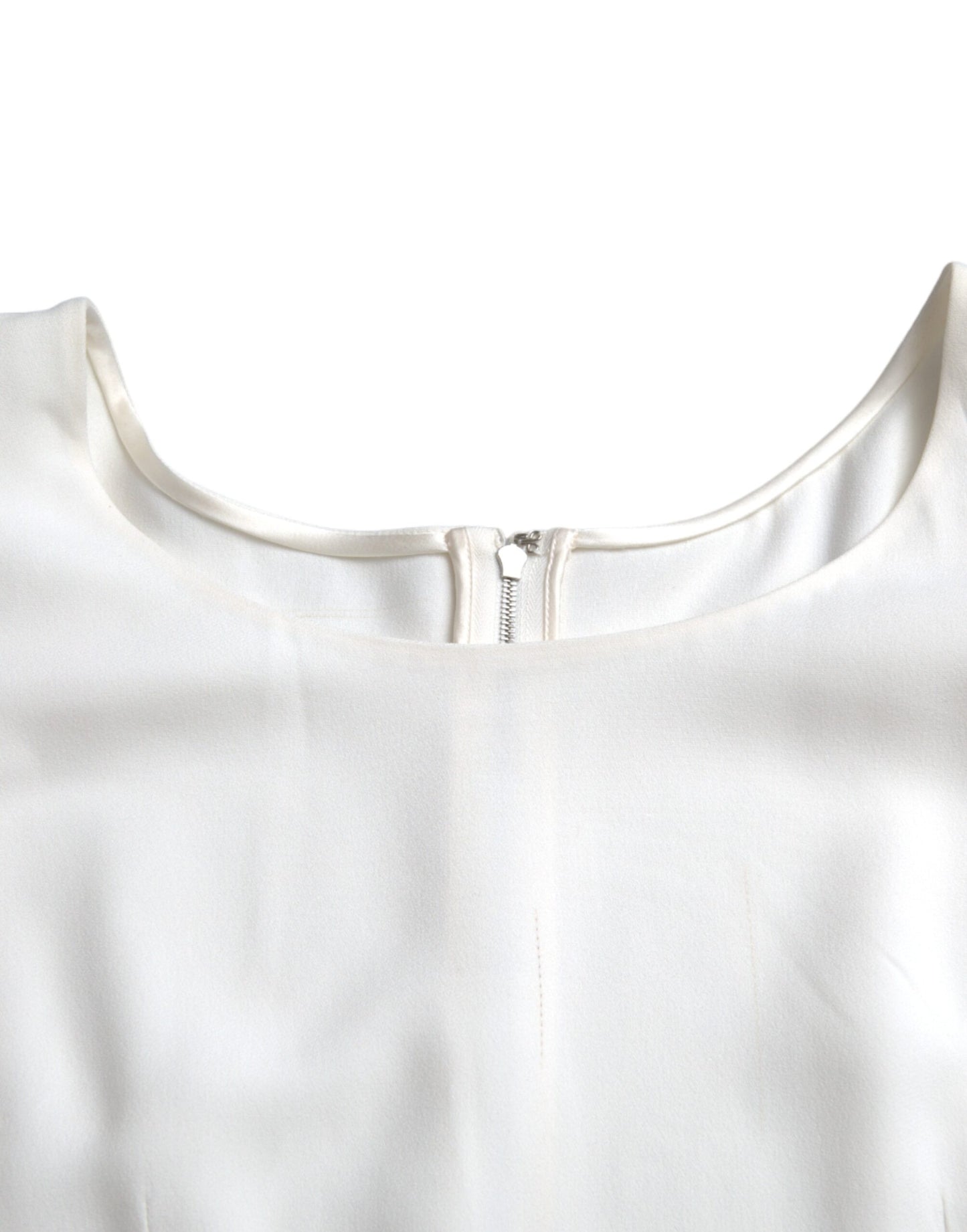 Dolce & Gabbana White Viscose Round Neck Short Sleeves Top IT42 / M