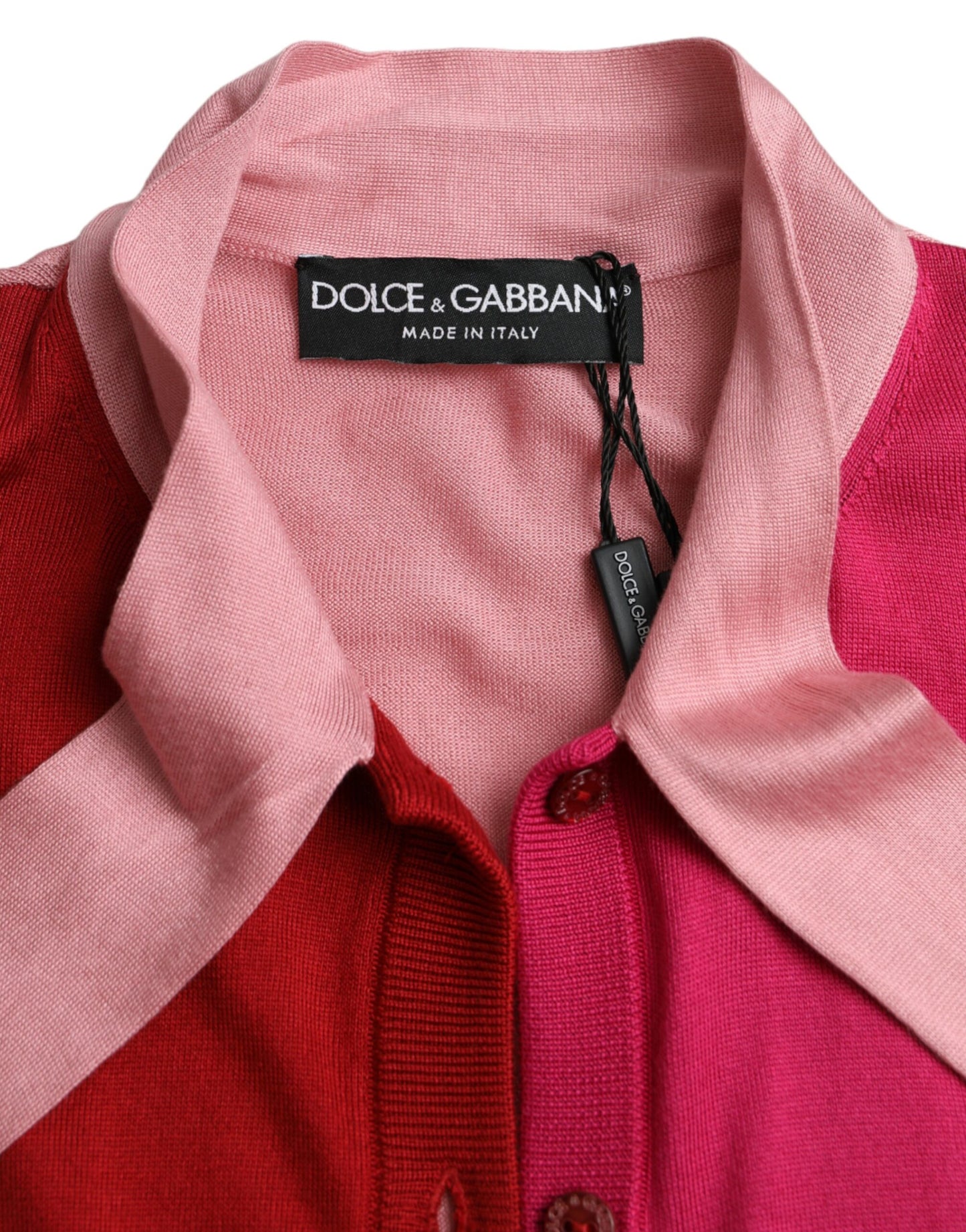 Dolce & Gabbana Pink Short Sleeves Pullover Ascot Collar Top IT40 | S