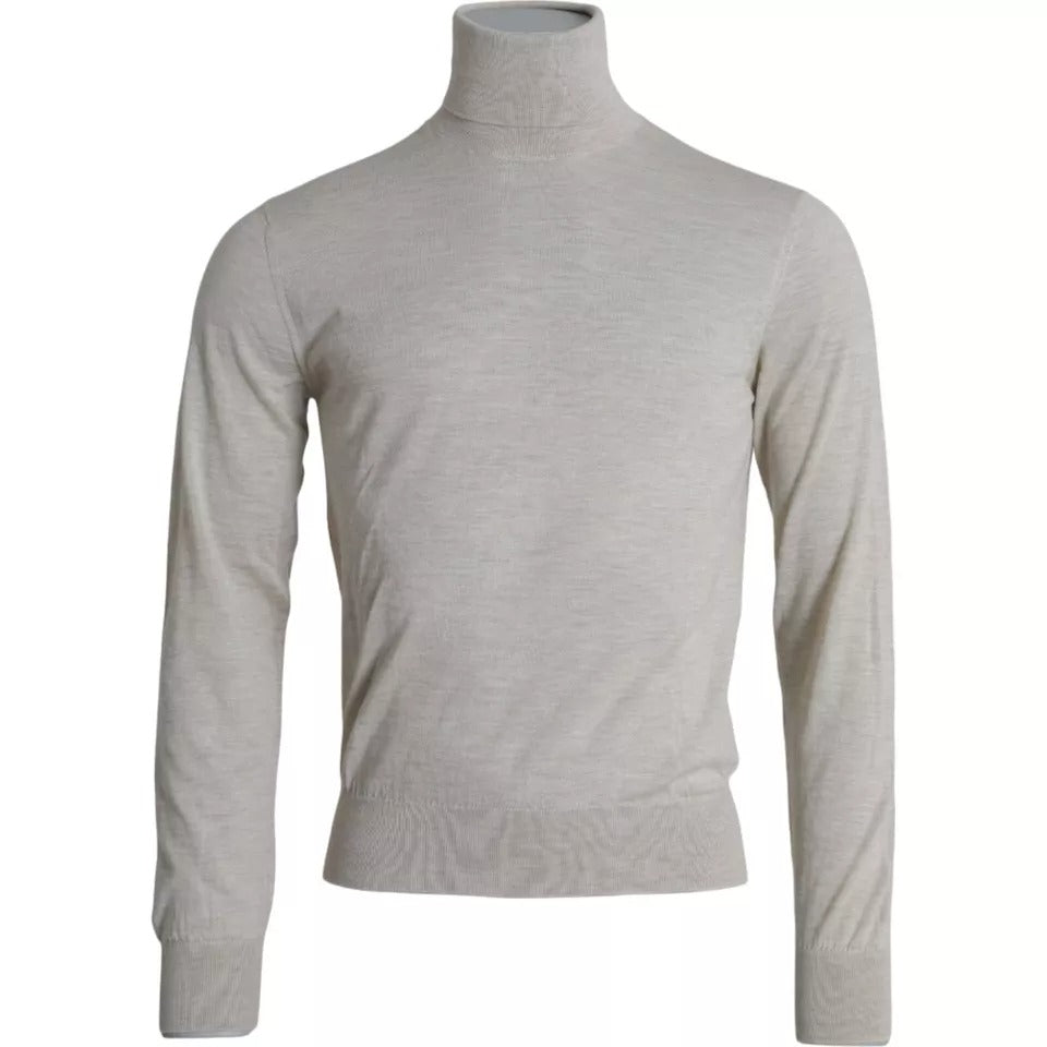 Dolce & Gabbana Pullover Beige Cashmere Turtleneck Sweater IT46 / S