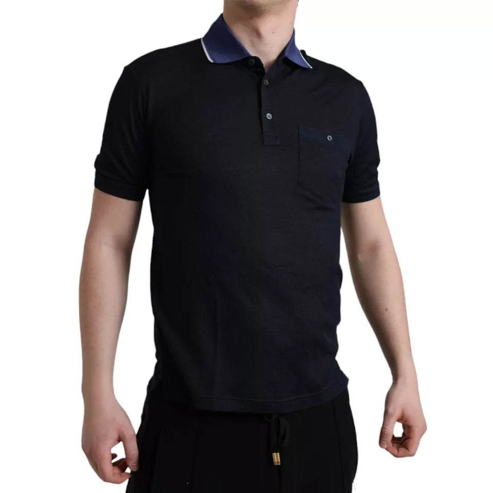 Dolce & Gabbana Navy Blue Collared Short Sleeve Polo T-shirt IT48 / M