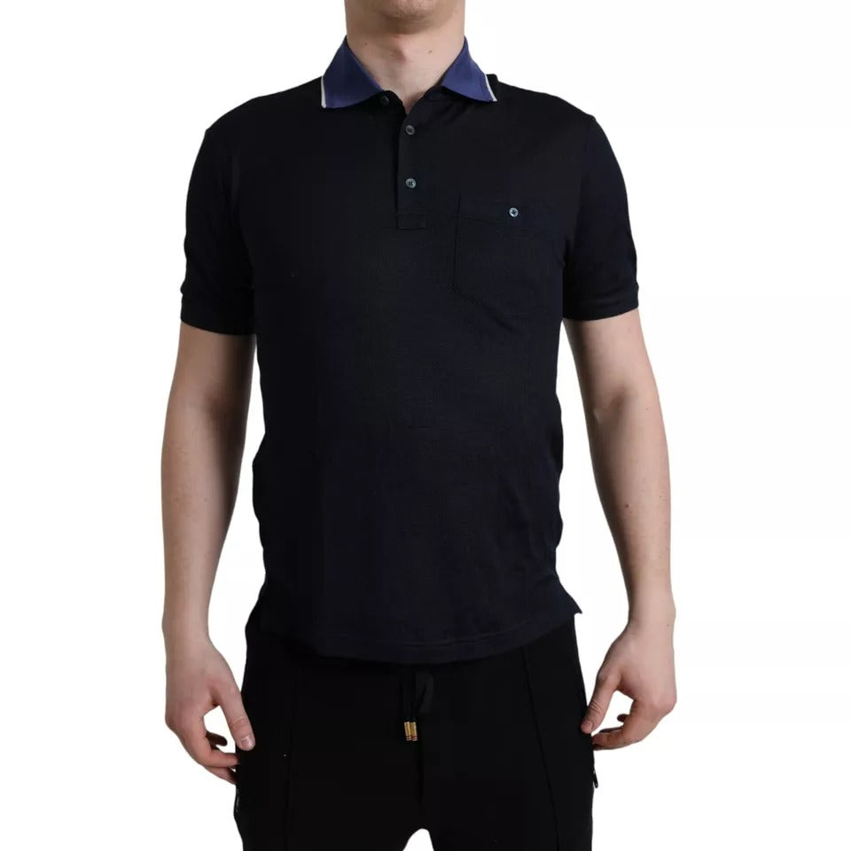 Dolce & Gabbana Navy Blue Collared Short Sleeve Polo T-shirt IT48 / M