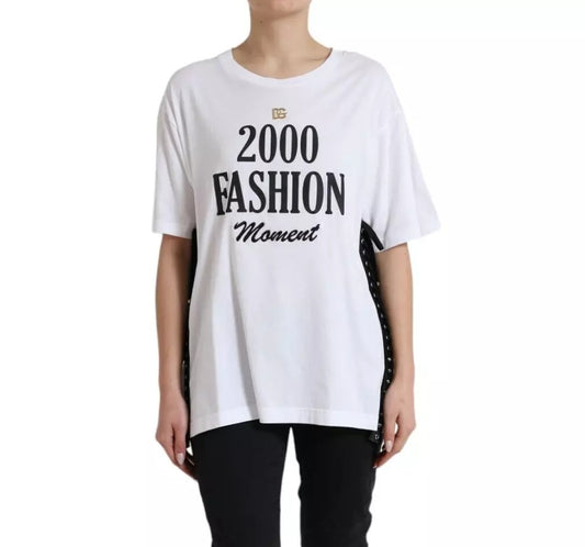 Dolce & Gabbana White 2000 Fashion Moment Lacing Detailed Tee T-shirt IT42 / L