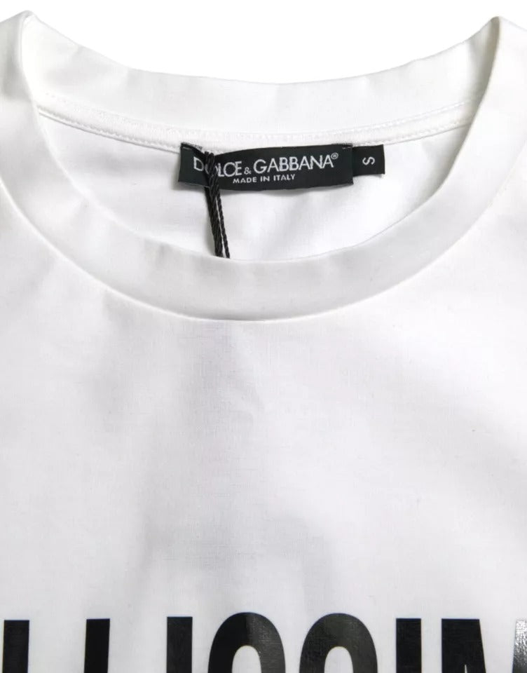 Dolce & Gabbana White Bellissima Cotton Crew Neck T-shirt IT40 | S