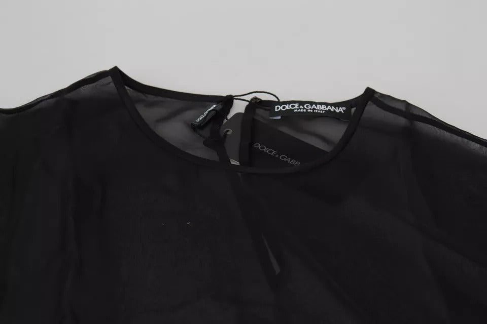 Dolce & Gabbana Black Mesh Transparent Blouse Pullover Top IT40 / S