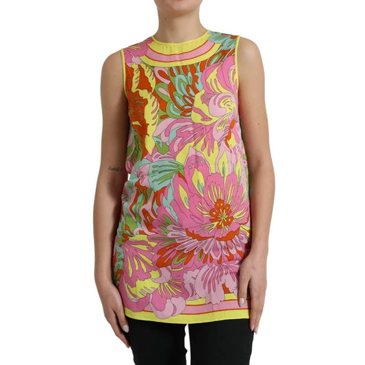 Dolce & Gabbana Multicolor Floral Silk Sleeveless Tank Top IT42 / M