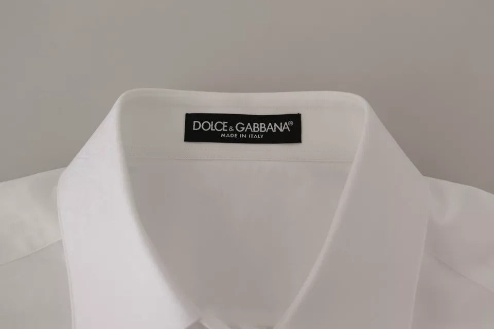 Dolce & Gabbana White Cotton Collared Formal Dress Shirt Top IT40 | S