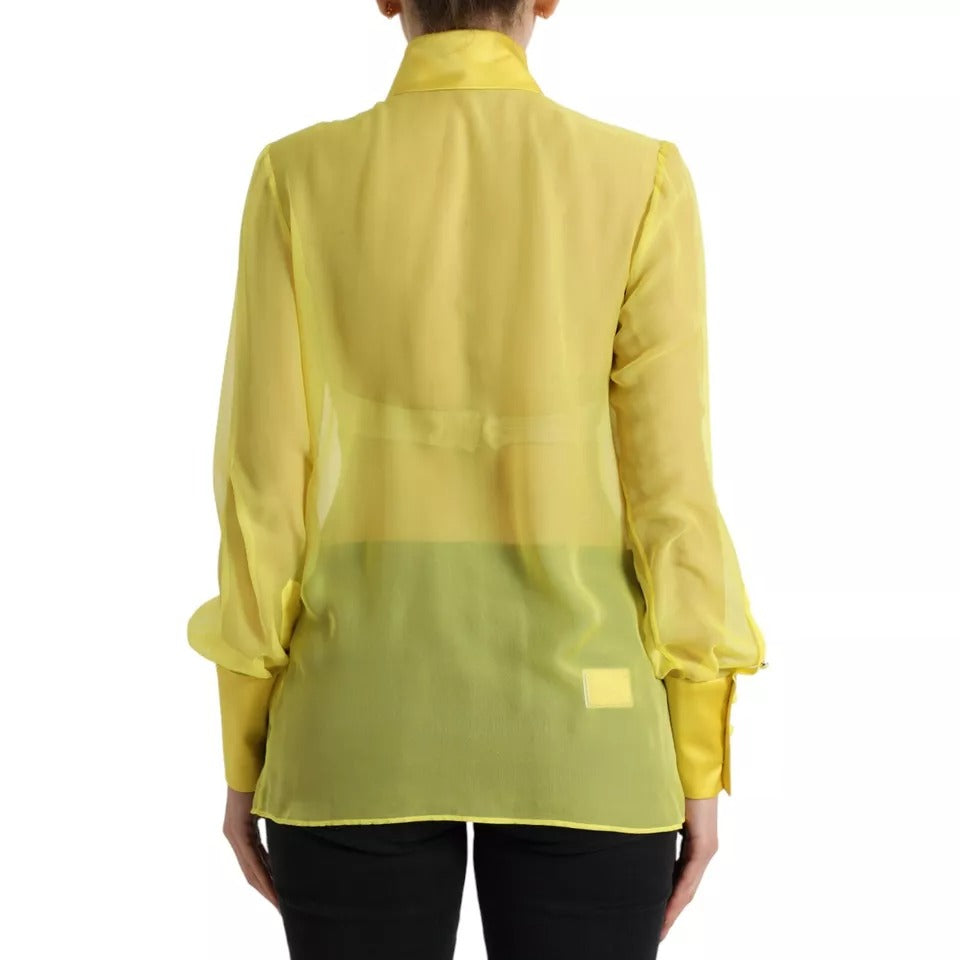 Dolce & Gabbana Yellow Long Sleeve Button Down Blouse Top IT40 | S