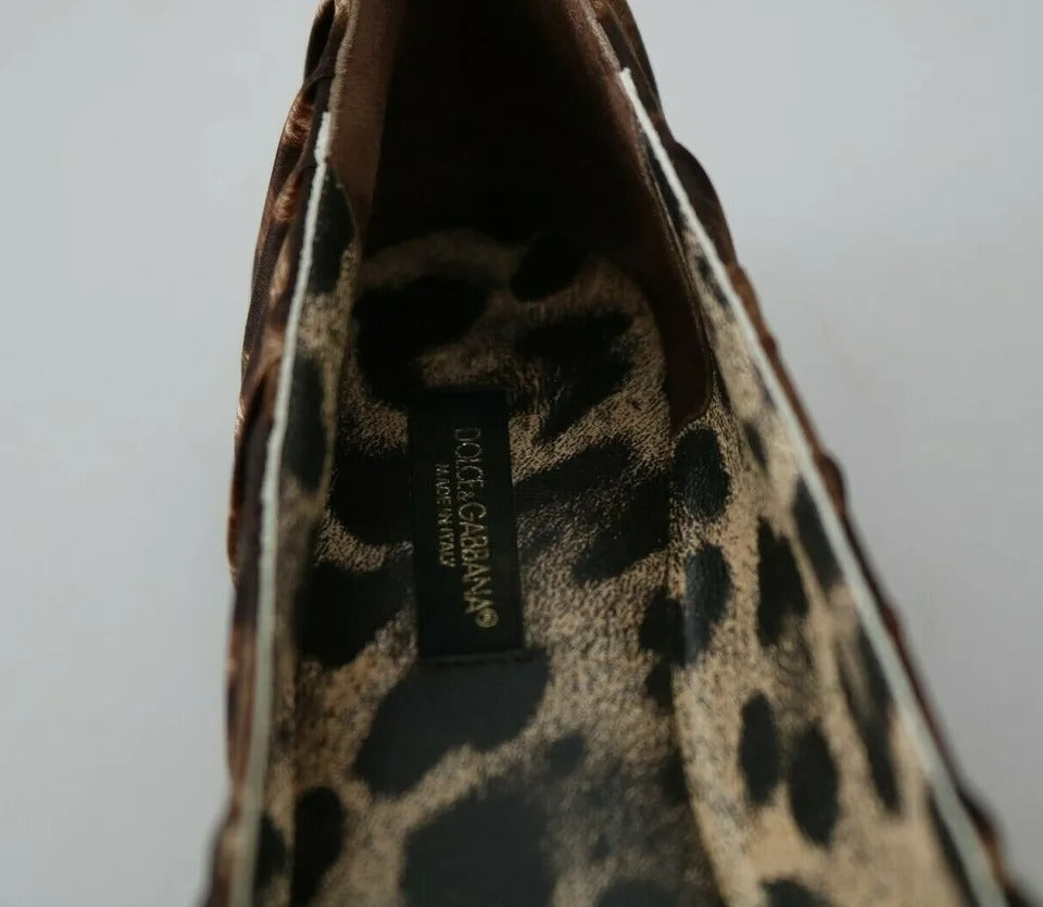 Dolce & Gabbana Brown Leopard Silk Ballerina Flats Shoes EU36 / US5.5