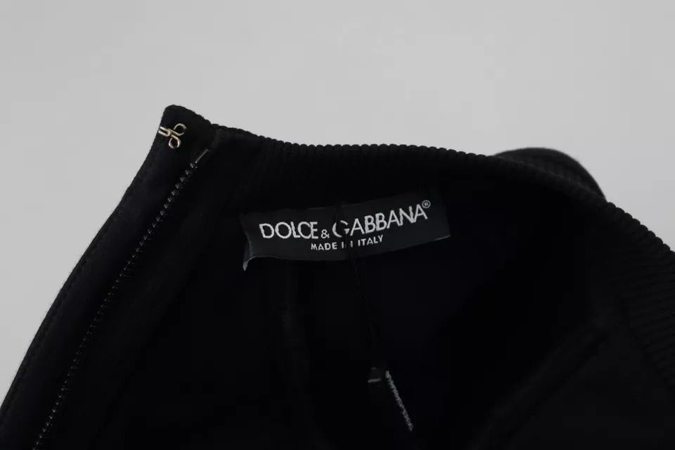 Dolce & Gabbana Black Long Sleeves A-line Mini Cotton  Dress IT40 / S