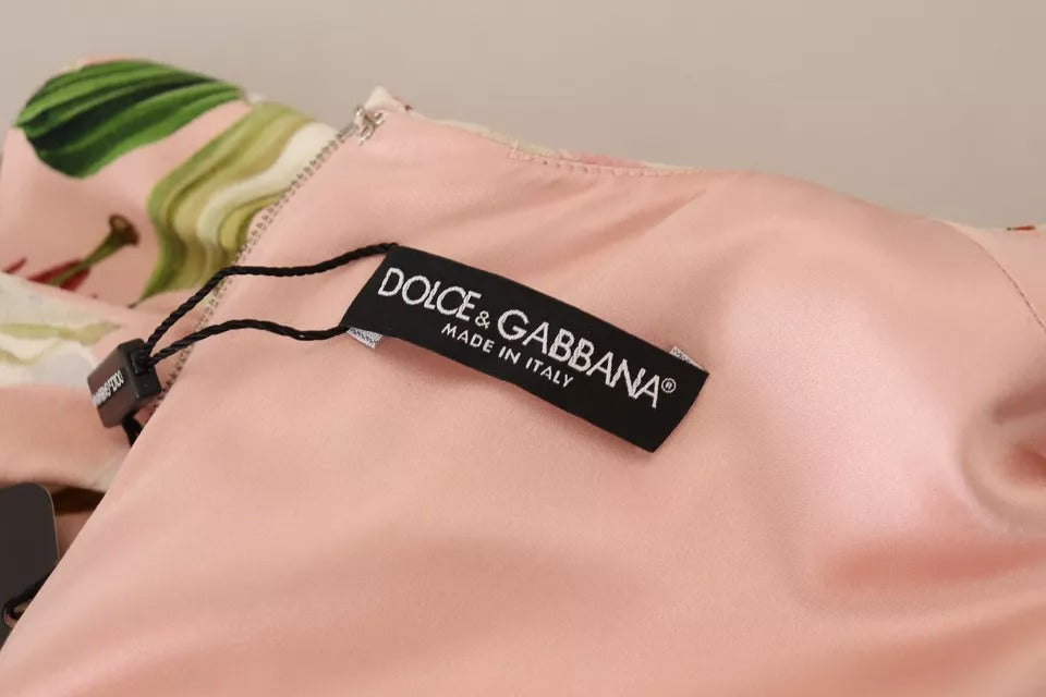 Dolce & Gabbana Pink Lily Viscose Sheath Knee Length Dress IT40 | S