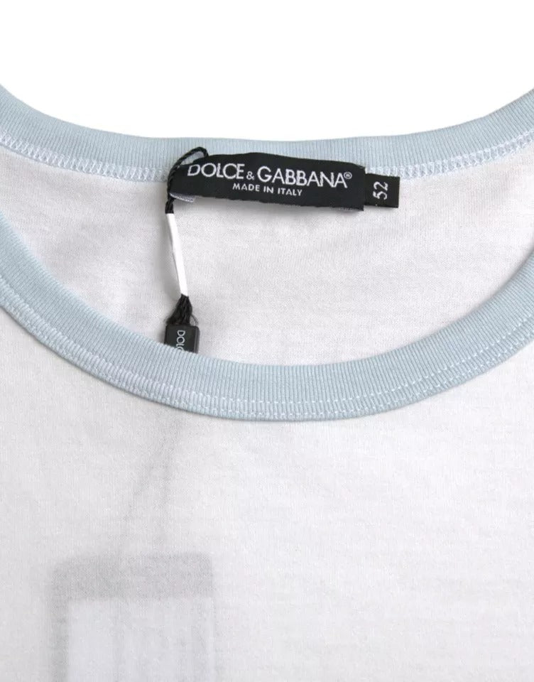 Dolce & Gabbana White Cotton Round Neck Short Sleeve T-shirt IT52 / XL