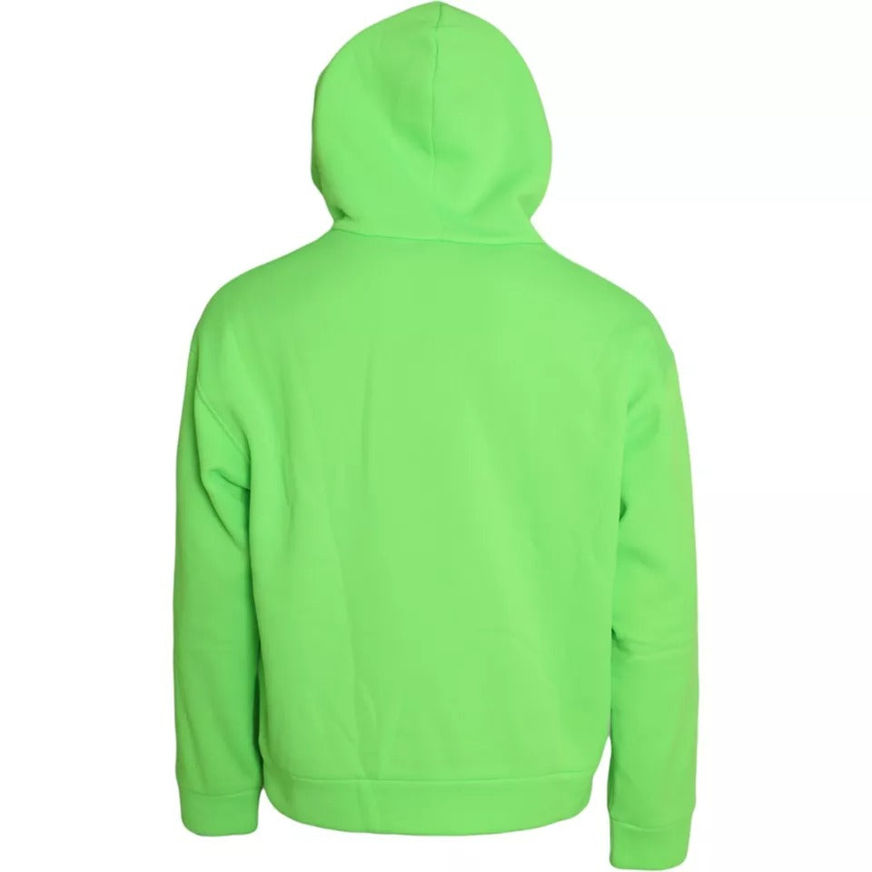 Dolce & Gabbana Neon Green Logo Pullover Hooded Sweatshirt Sweater IT46 / S