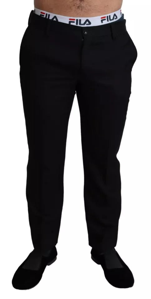 Dolce & Gabbana Black Cotton Stretch Dress Formal Pants IT48 / M