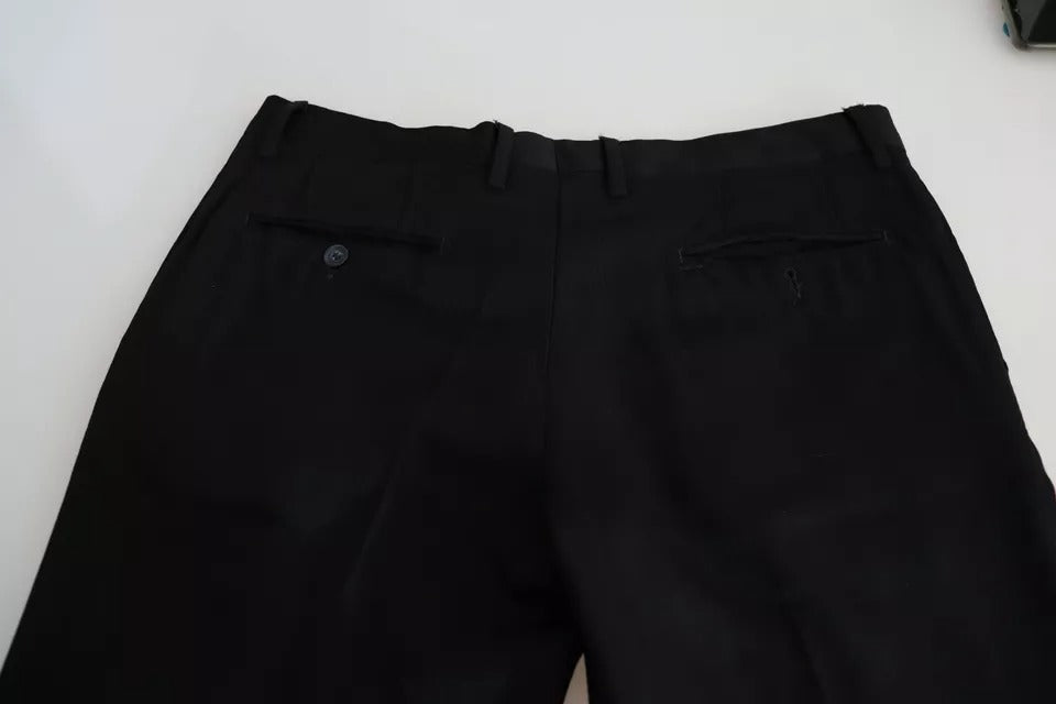 Dolce & Gabbana Black Cotton Stretch Dress Formal Pants IT48 / M