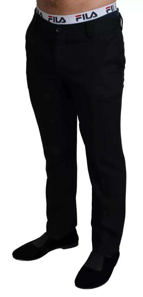 Dolce & Gabbana Black Cotton Stretch Dress Formal Pants IT48 / M