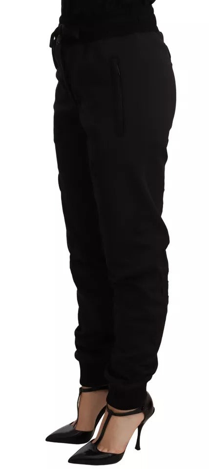 Dolce & Gabbana Black Jogger Women Polyester Pants IT36 / XS