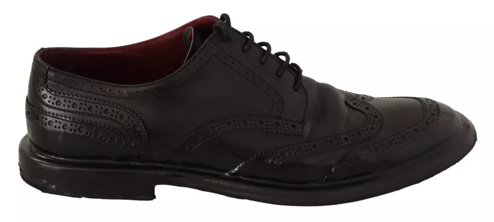 Dolce & Gabbana Black Leather Brogue Oxford Dress Shoes EU42.5 / US9.5