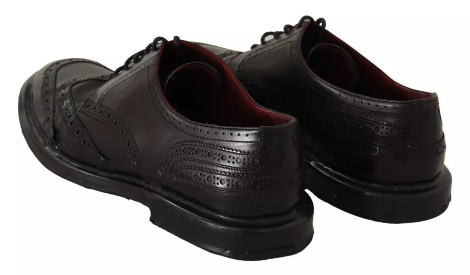 Dolce & Gabbana Black Leather Brogue Oxford Dress Shoes EU42.5 / US9.5