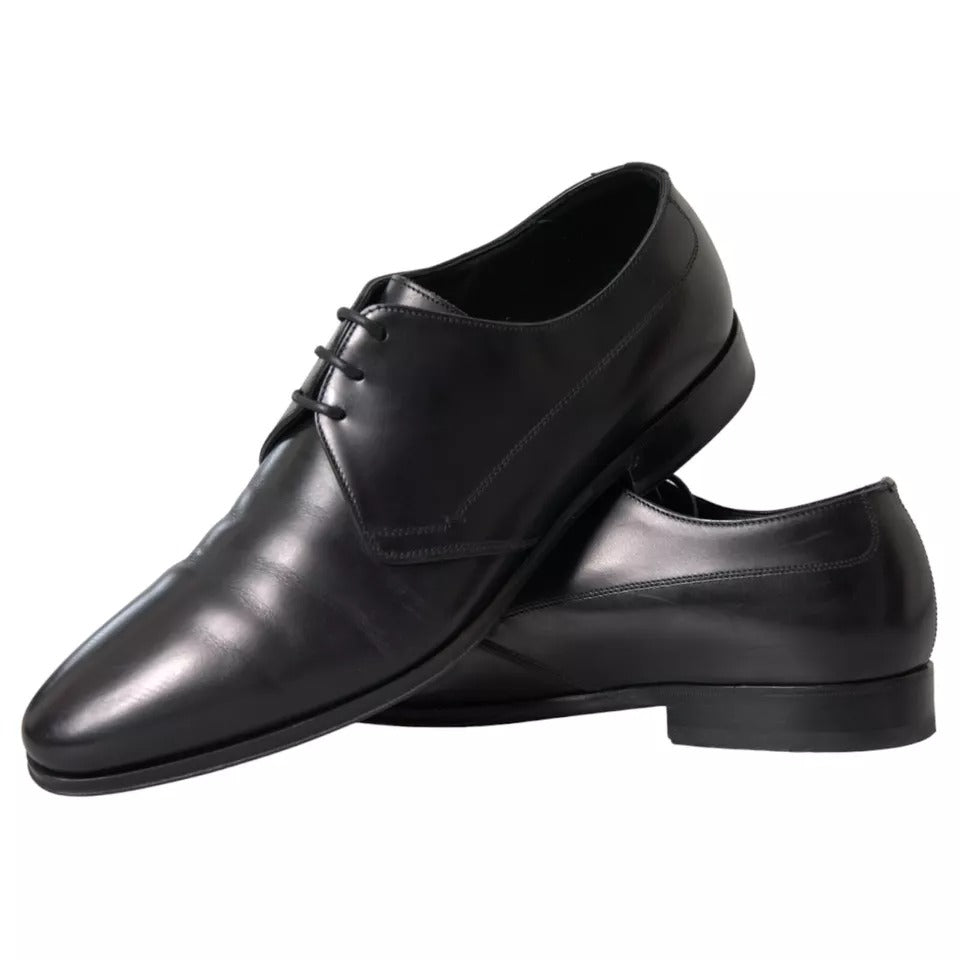 Dolce & Gabbana Black Leather Derby Formal Dress Men Shoes EU41 / US8