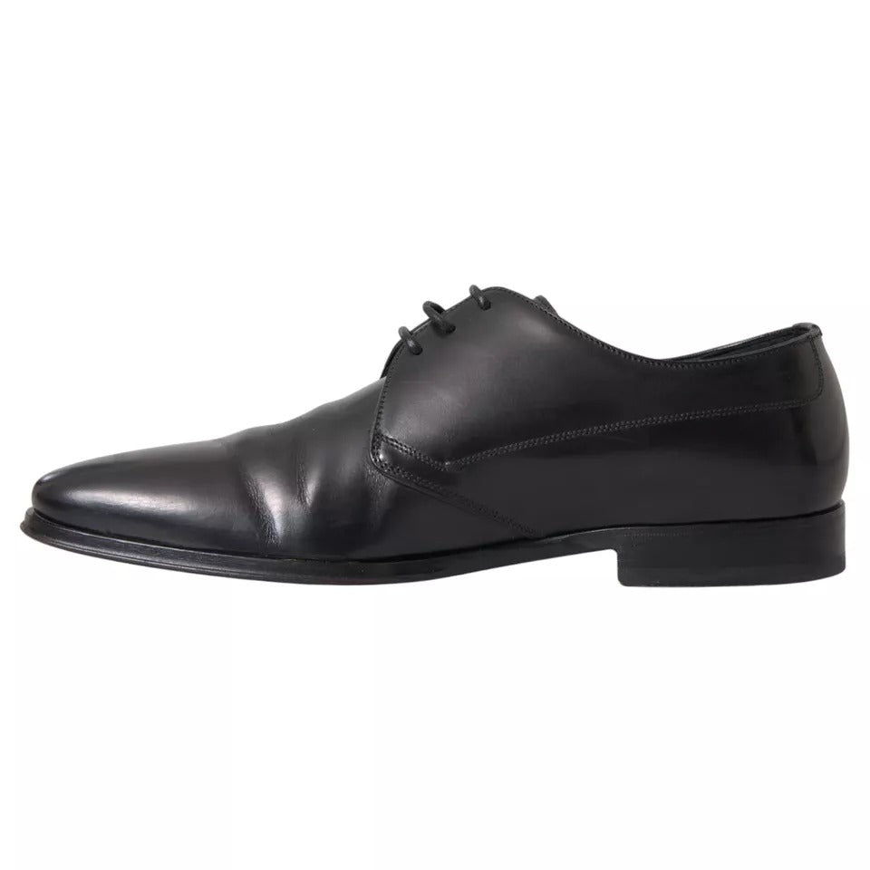 Dolce & Gabbana Black Leather Derby Formal Dress Men Shoes EU41 / US8