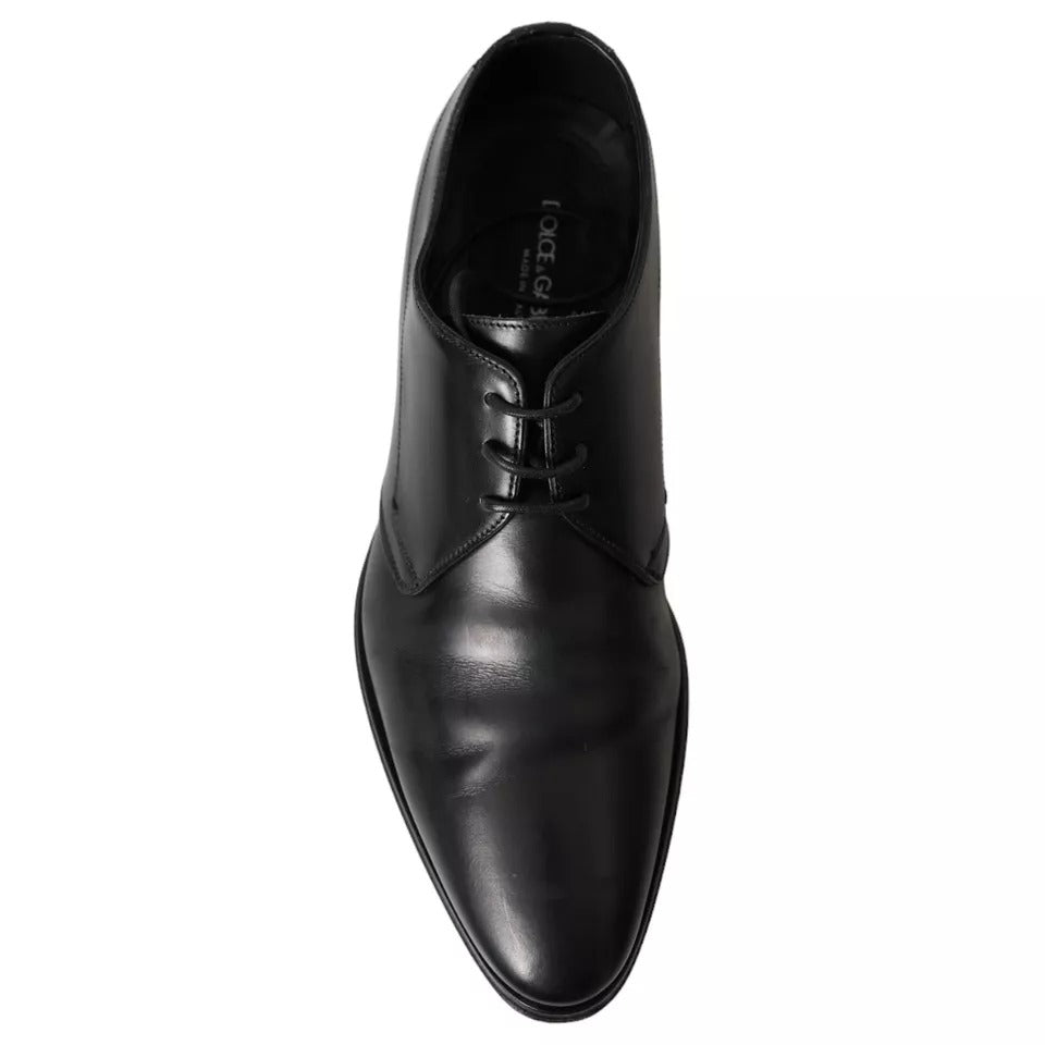 Dolce & Gabbana Black Leather Derby Formal Dress Men Shoes EU41 / US8