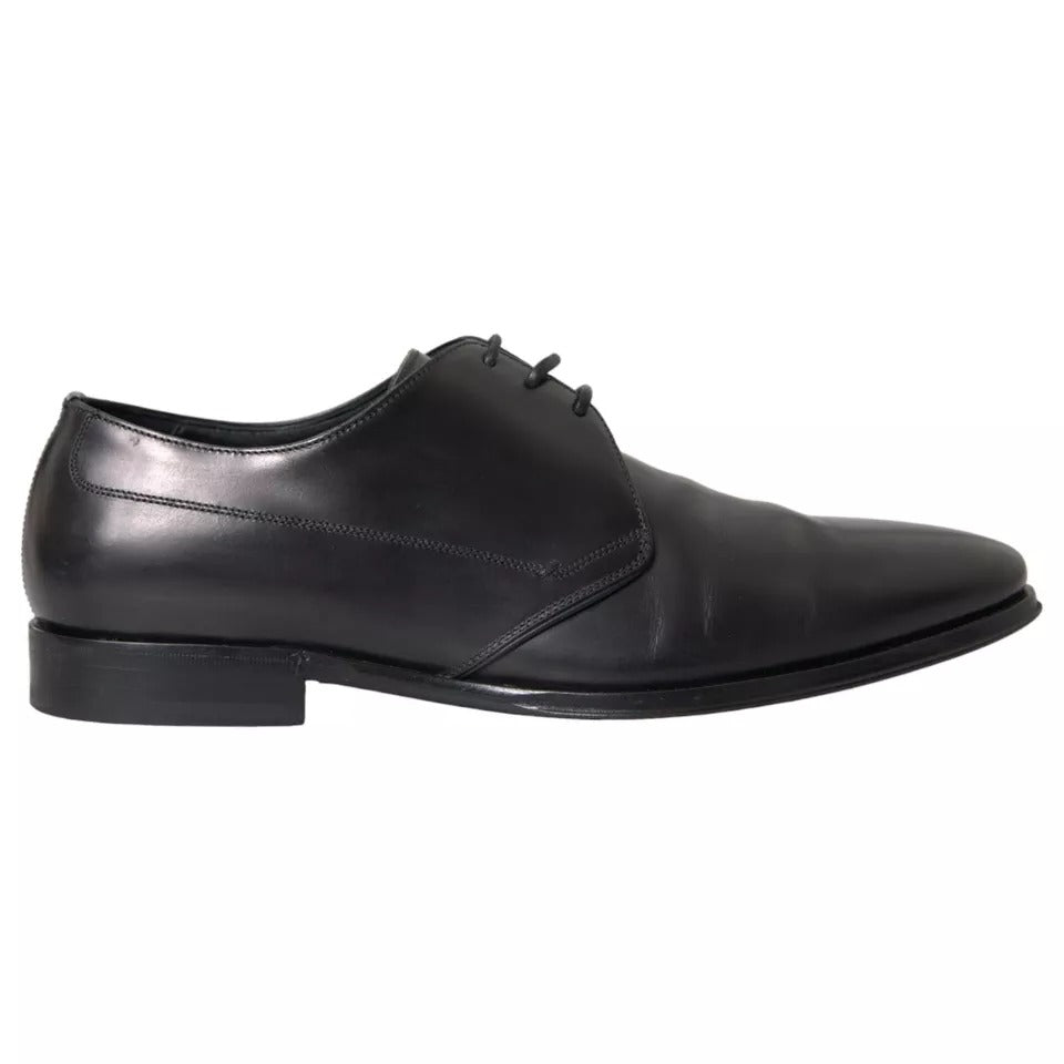 Dolce & Gabbana Black Leather Derby Formal Dress Men Shoes EU41 / US8