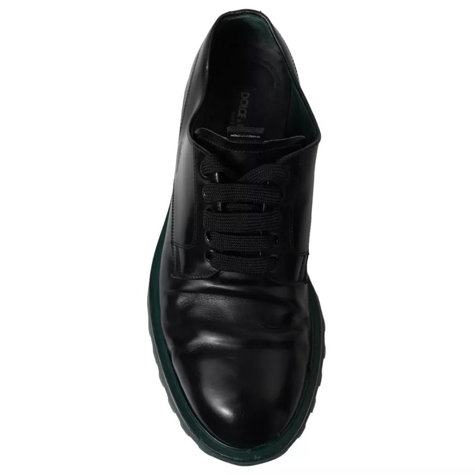 Dolce & Gabbana Black Leather Derby Formal Dress Shoes EU42 / US9