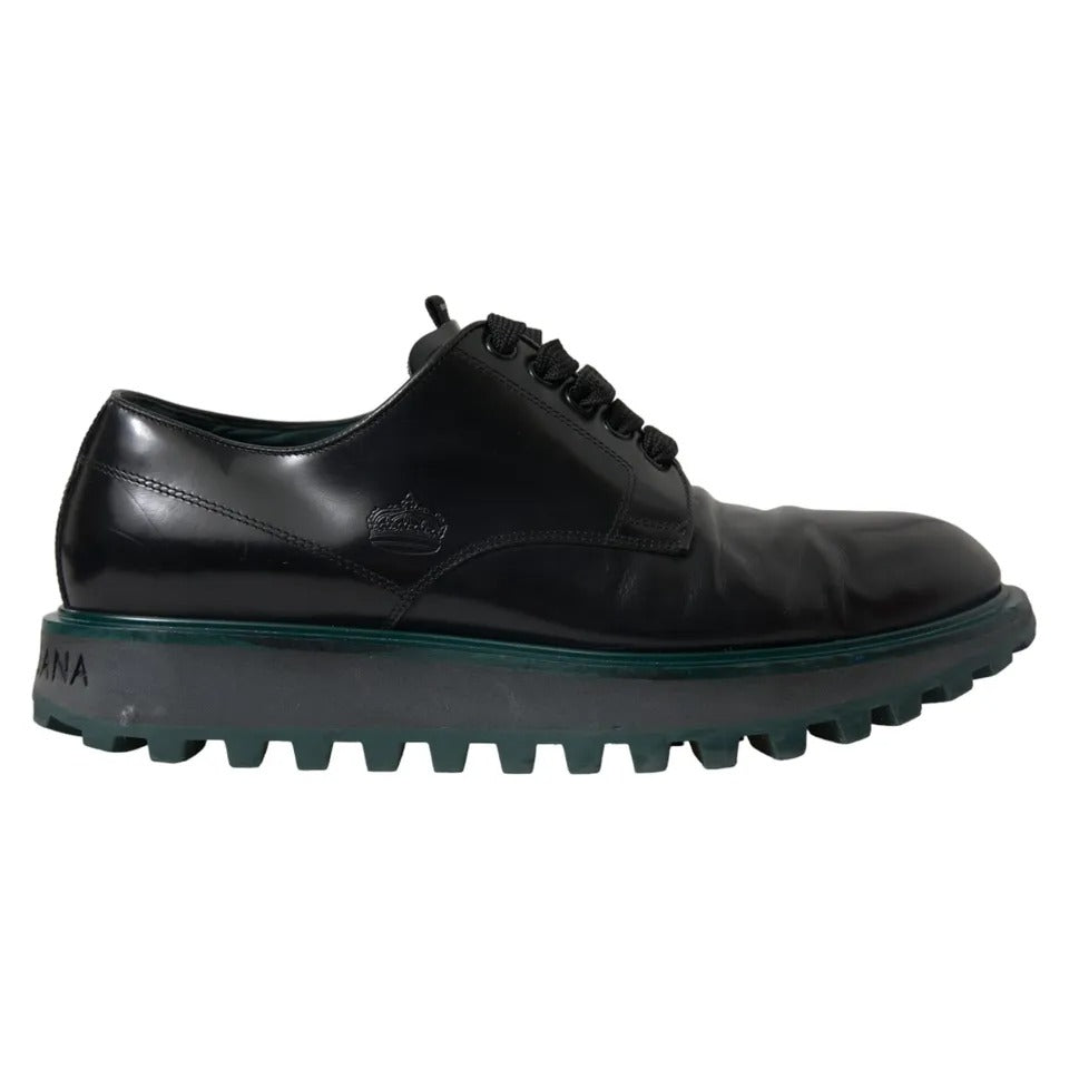 Dolce & Gabbana Black Leather Derby Formal Dress Shoes EU42 / US9