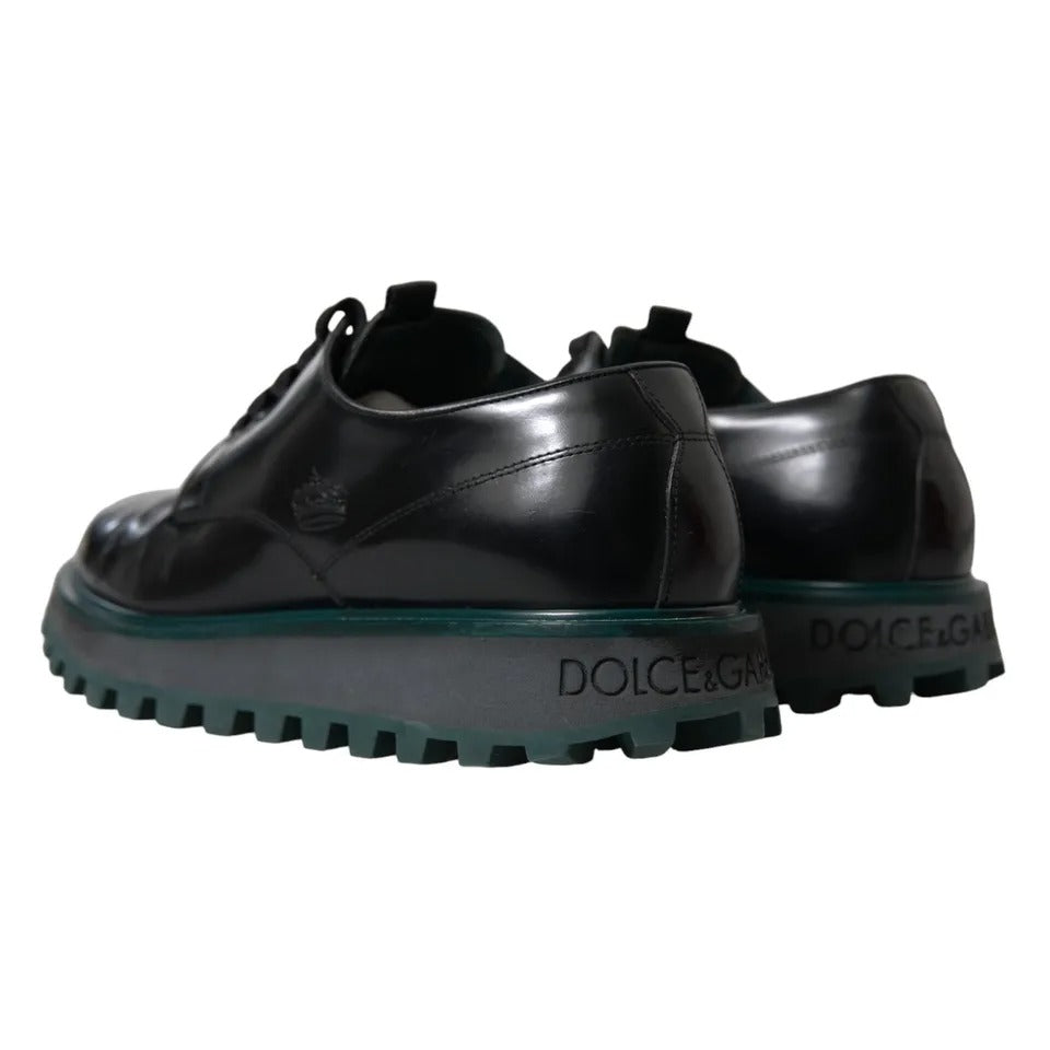 Dolce & Gabbana Black Leather Derby Formal Dress Shoes EU42 / US9