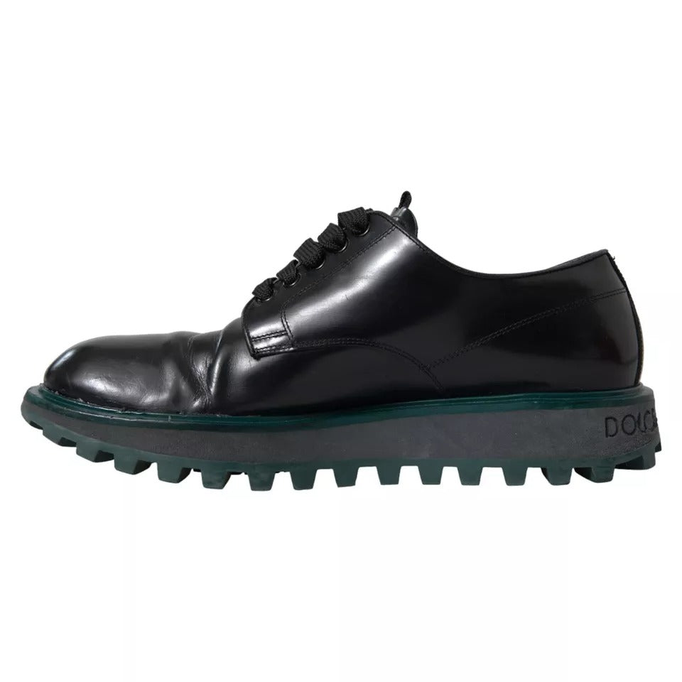 Dolce & Gabbana Black Leather Derby Formal Dress Shoes EU42 / US9